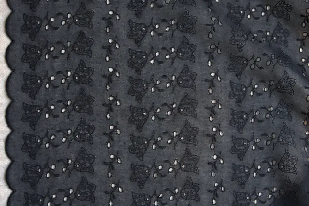 Cotton Voile Eyelet in Midnight Navy1