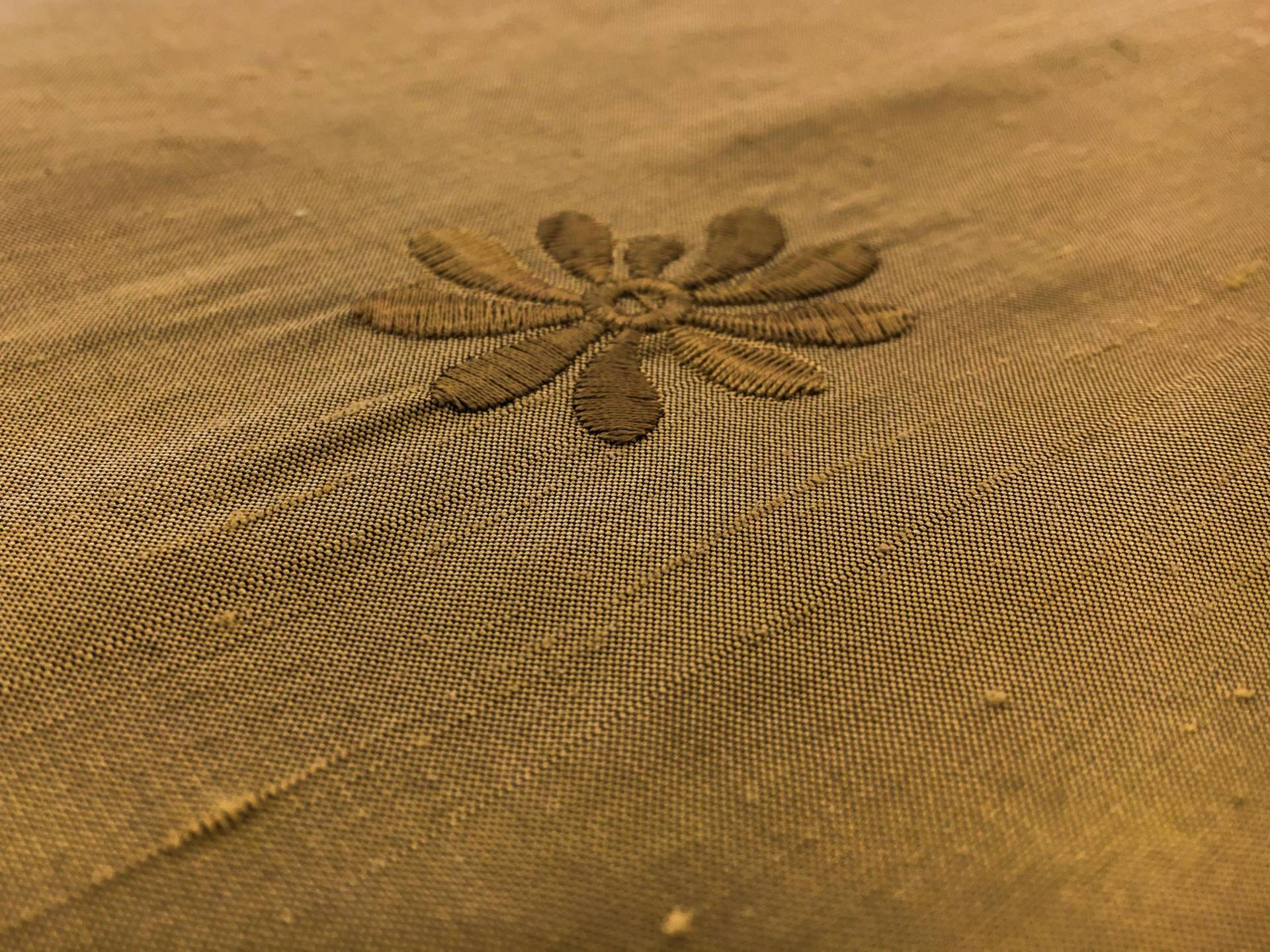 Iridescent Silk Shantung with Embroidered Flowers2