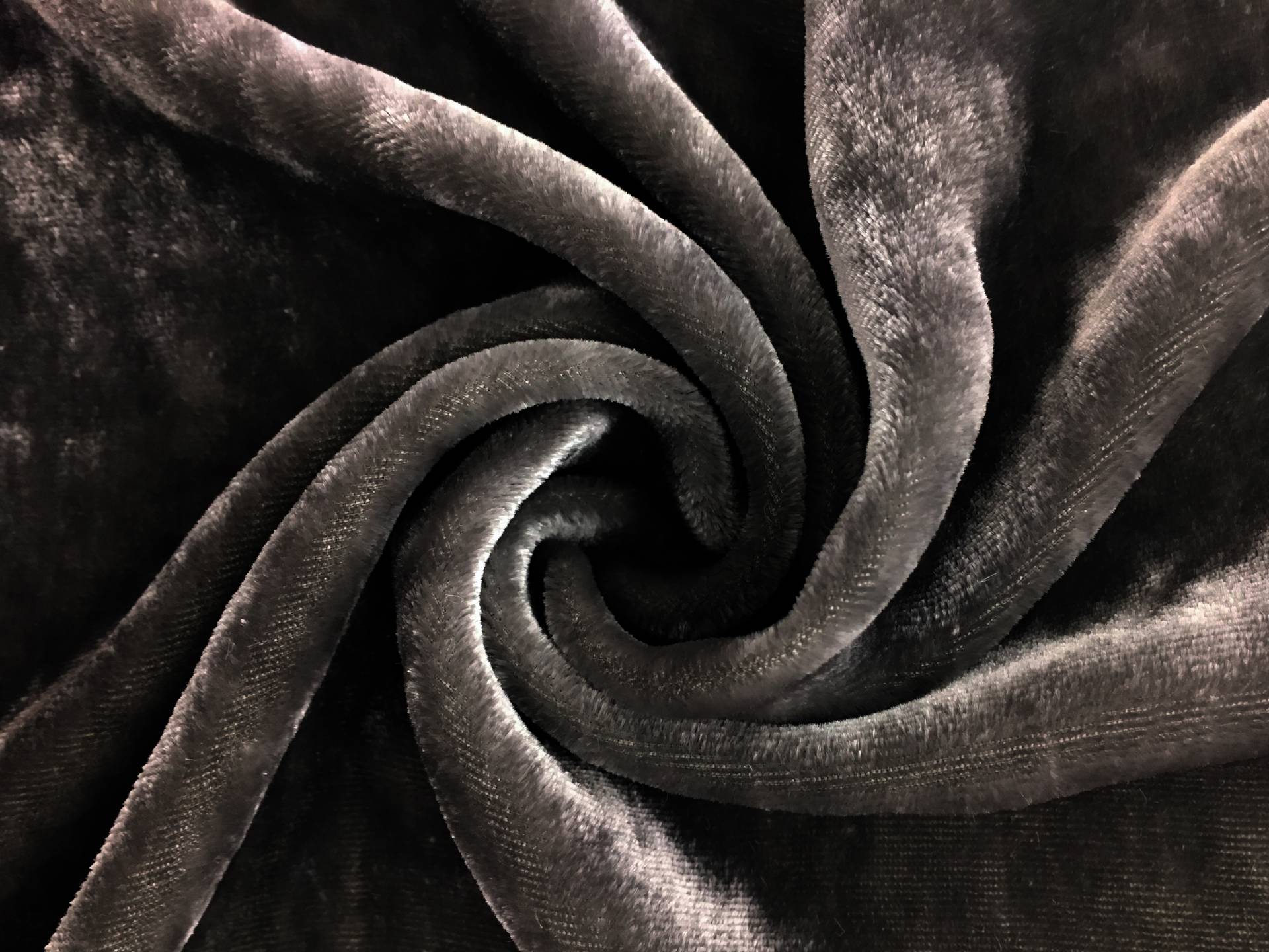 Silk and Rayon Velvet in Charcoal0