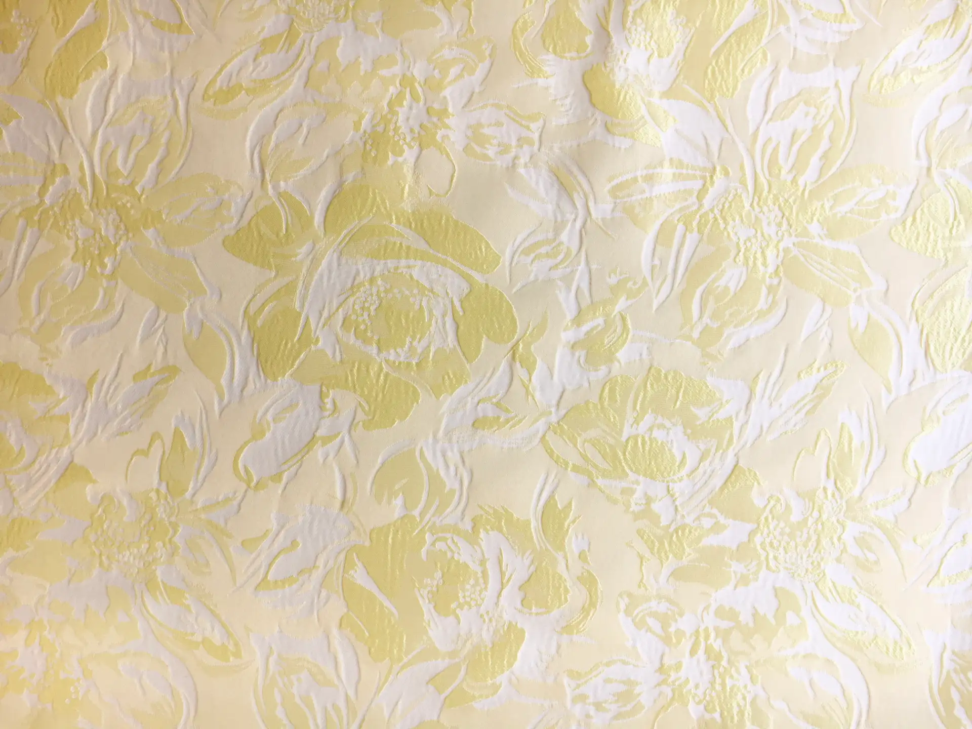 Polyester Floral Jacquard Brocade in Princess Yellow0