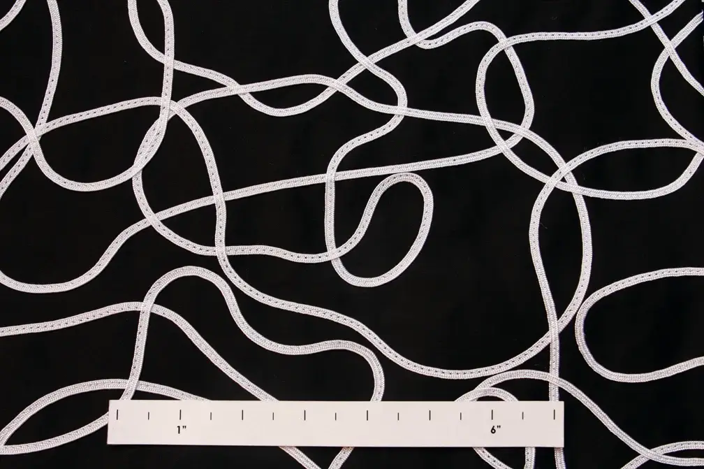 Ribbon Embroidered Cotton Lycra0