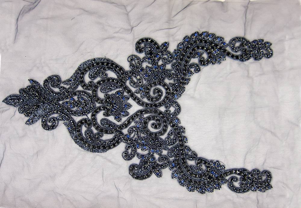 Cleo Beaded Crystal Bodice on Midnight Navy Tulle0