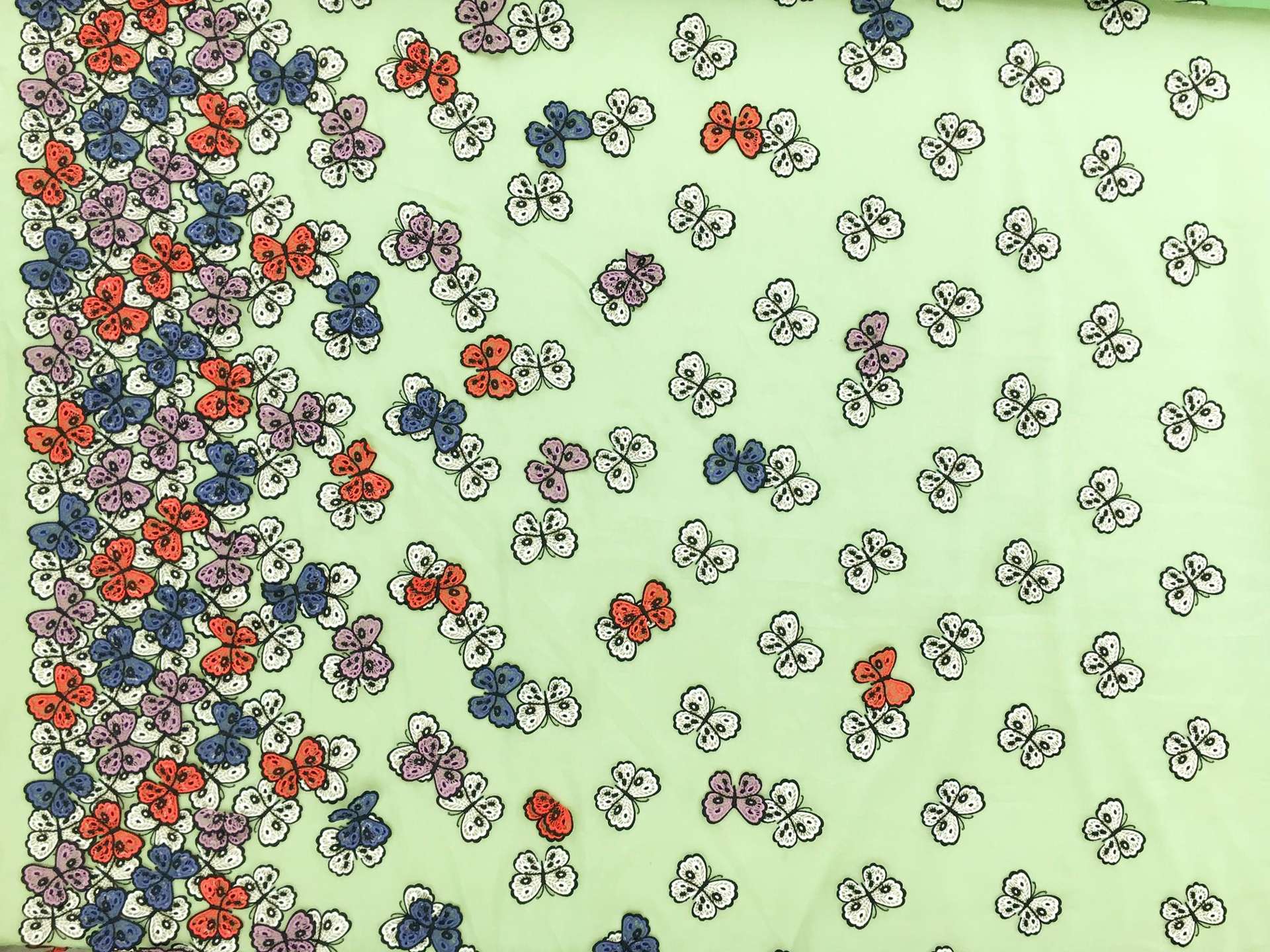 Forster Willi Embroidered and Appliquéd Butterflies on Silk Organza0
