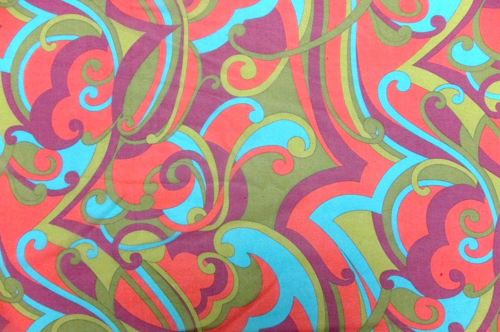 Printed Silk Chiffon Pink Green Purple Blue Abstract