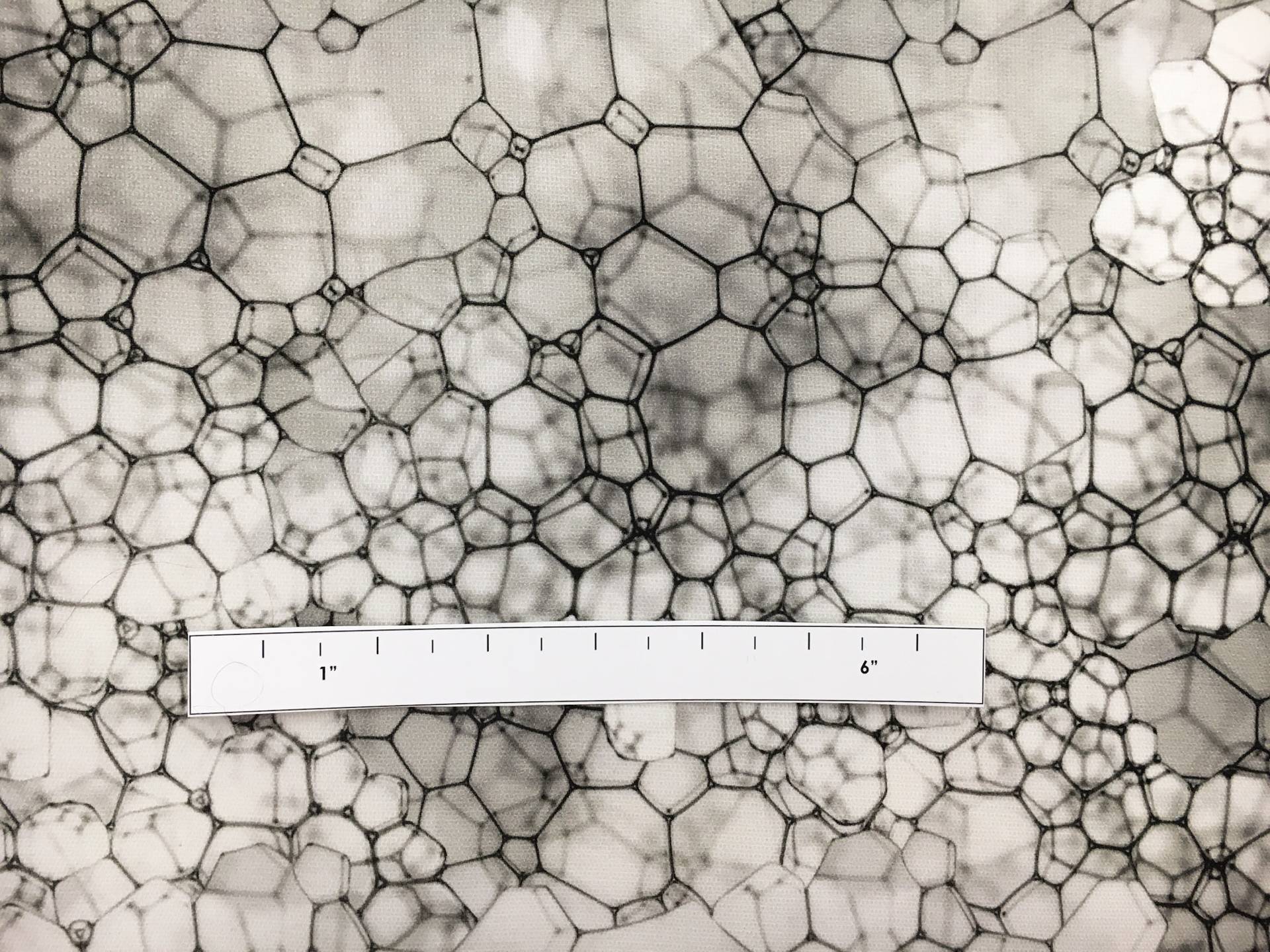 Printed Silk Gazar with Abstract Bubble Geometric Print1