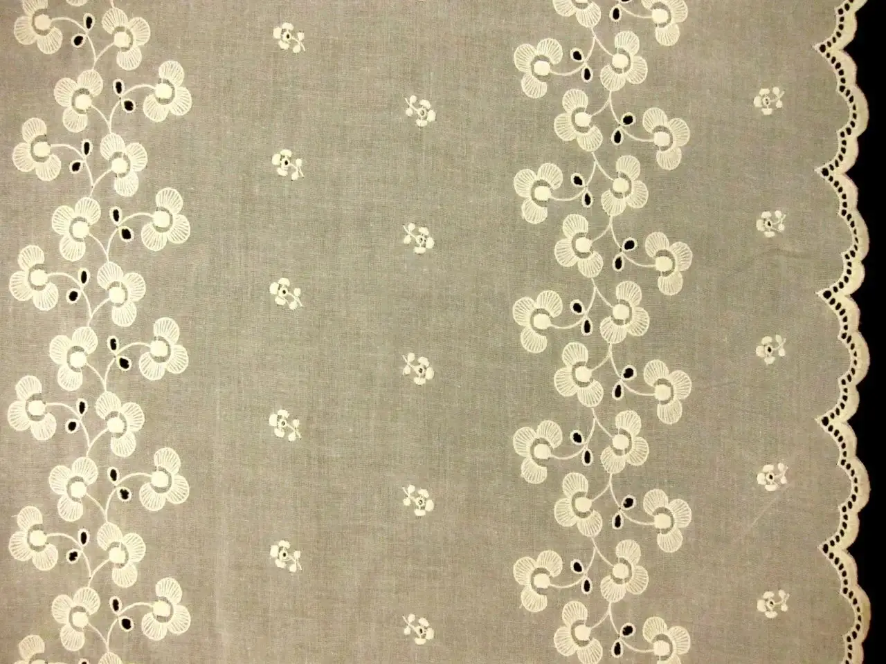 Embroidered Cotton Eyelet in Cream0