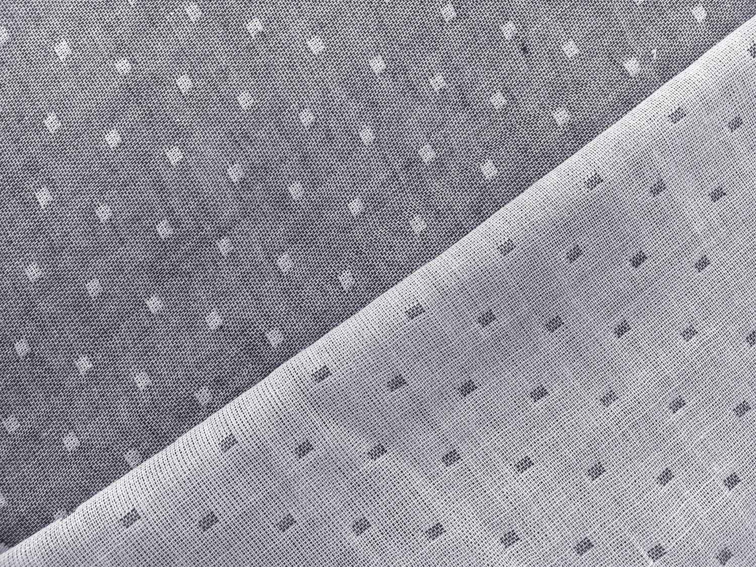 Double Gauze Cotton Chambray Dobby in Indigo0