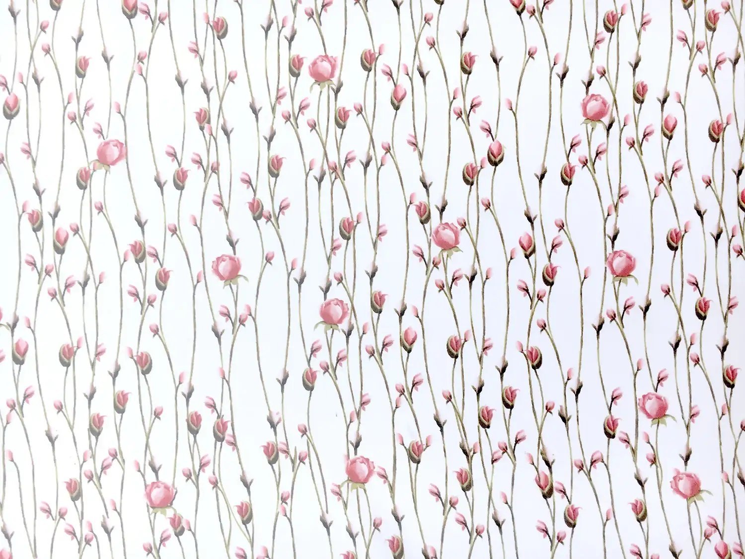 Printed Silk Crepe de Chine with Baby Rosebuds