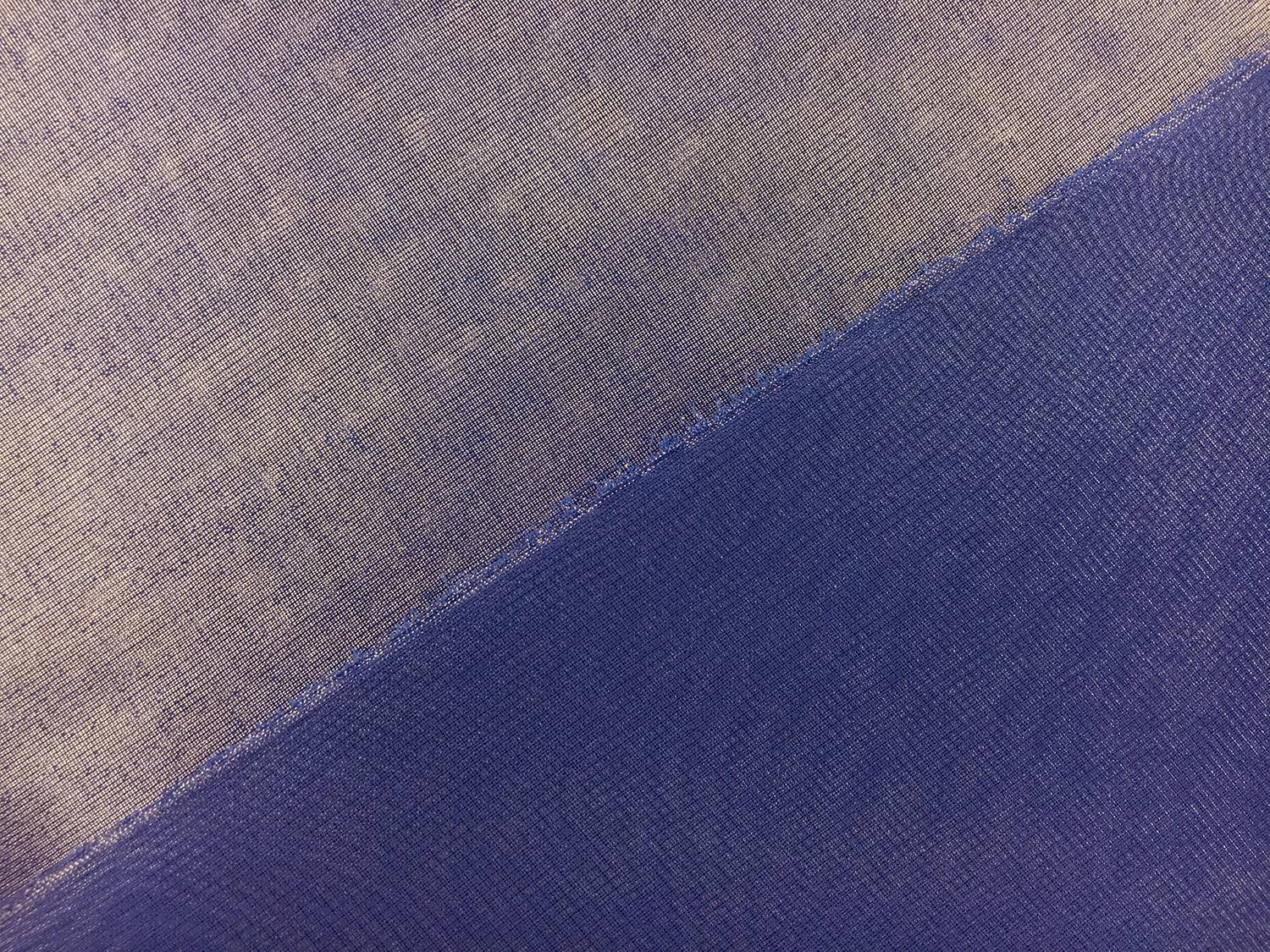 Microfiber Silver Metallic Chiffon in Zaffre Blue2