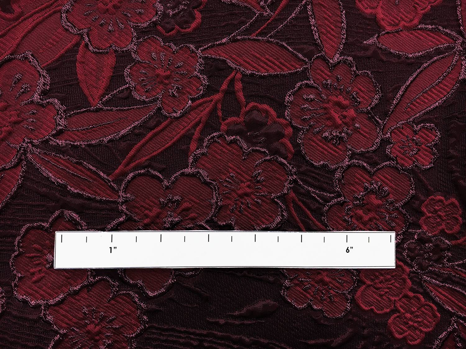 Silk Blend Metallic Cloqué Panel with Large Florals and Abstract Swirls1