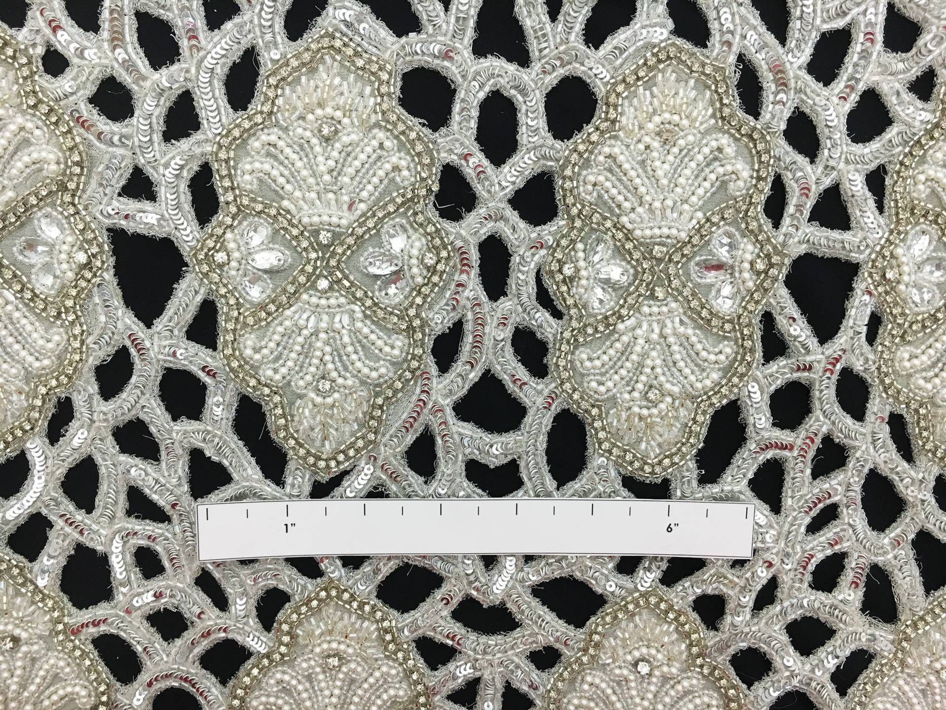 Novelty Crystal and Beads Cut Out Silk Chiffon1