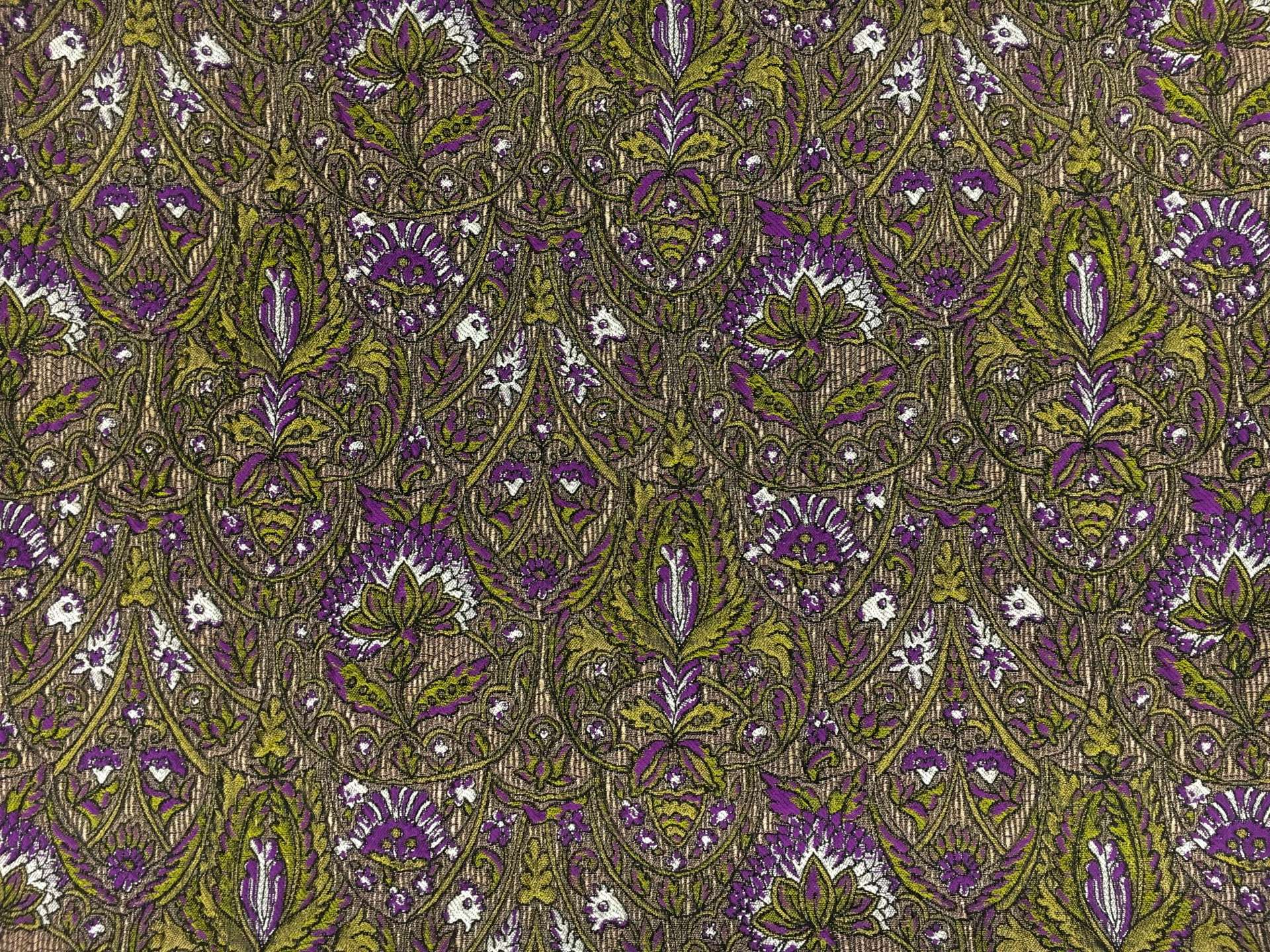 Silk Blend Metallic Matelasse with Floral Motifs0