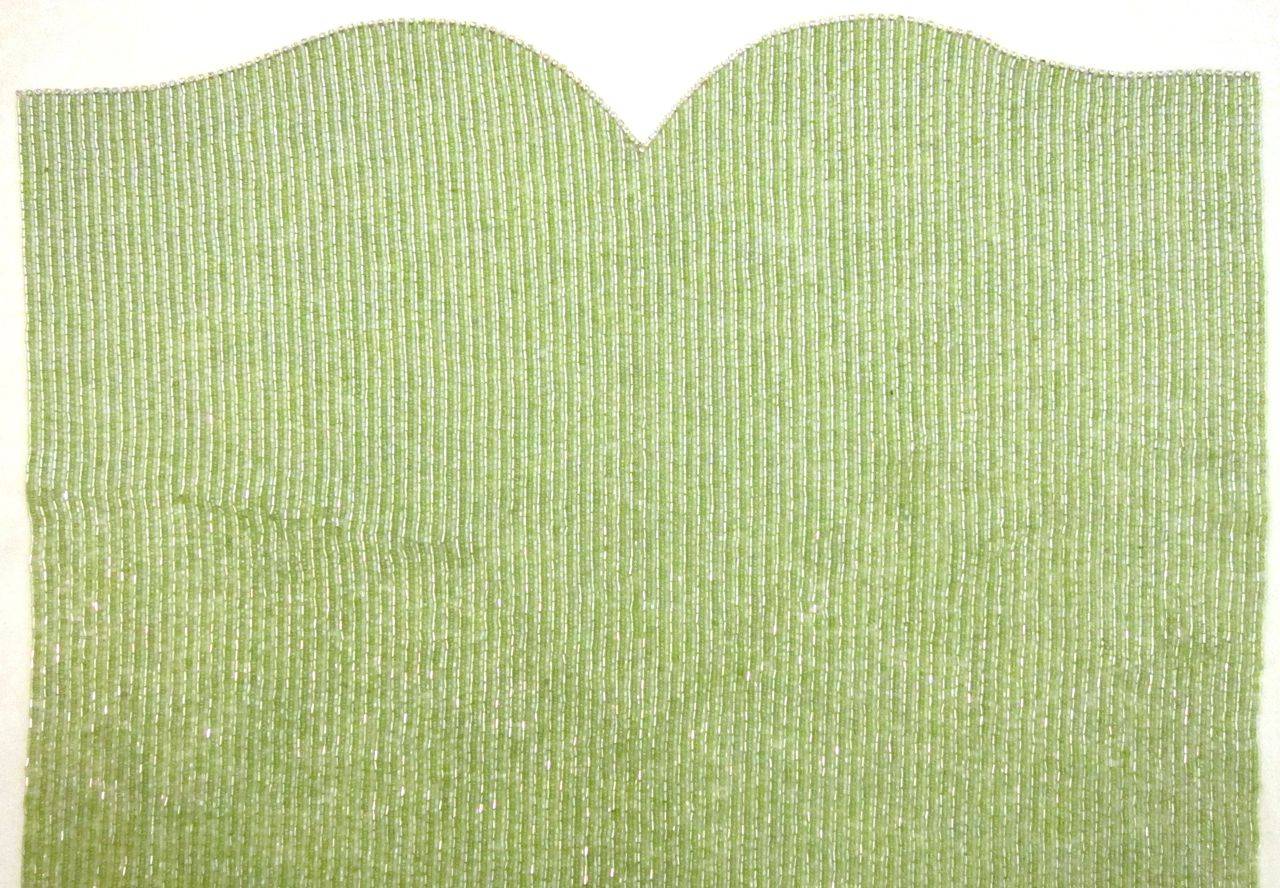 Suzanne Green Bugle Bead Embroidered Tulle Bodice 0
