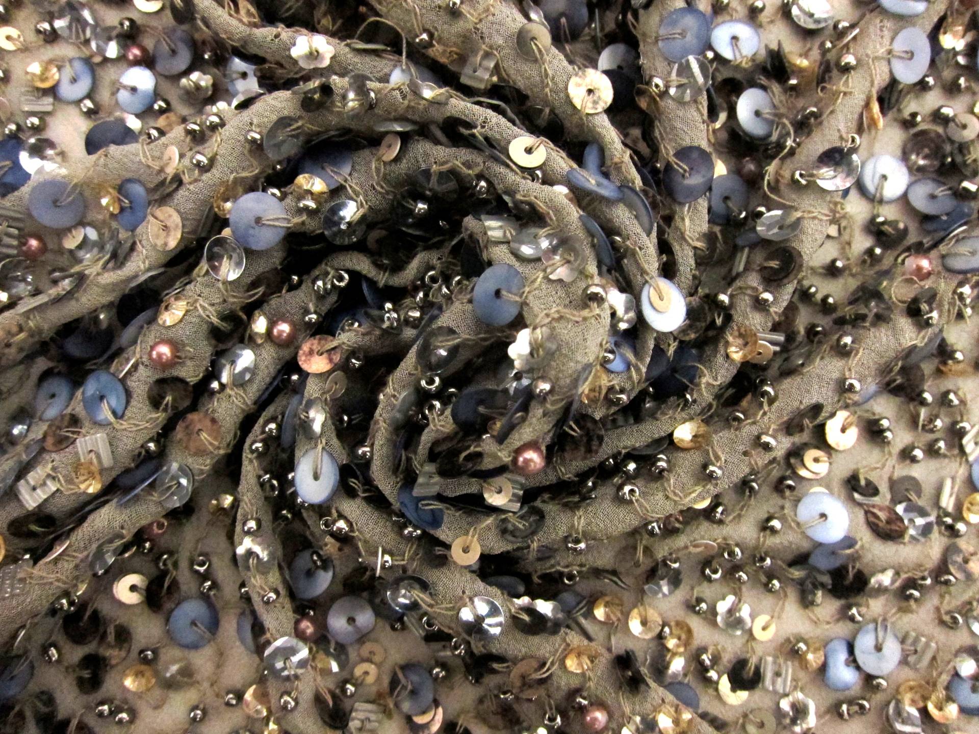 Novelty Sequins and Beads on Silk Chiffon1