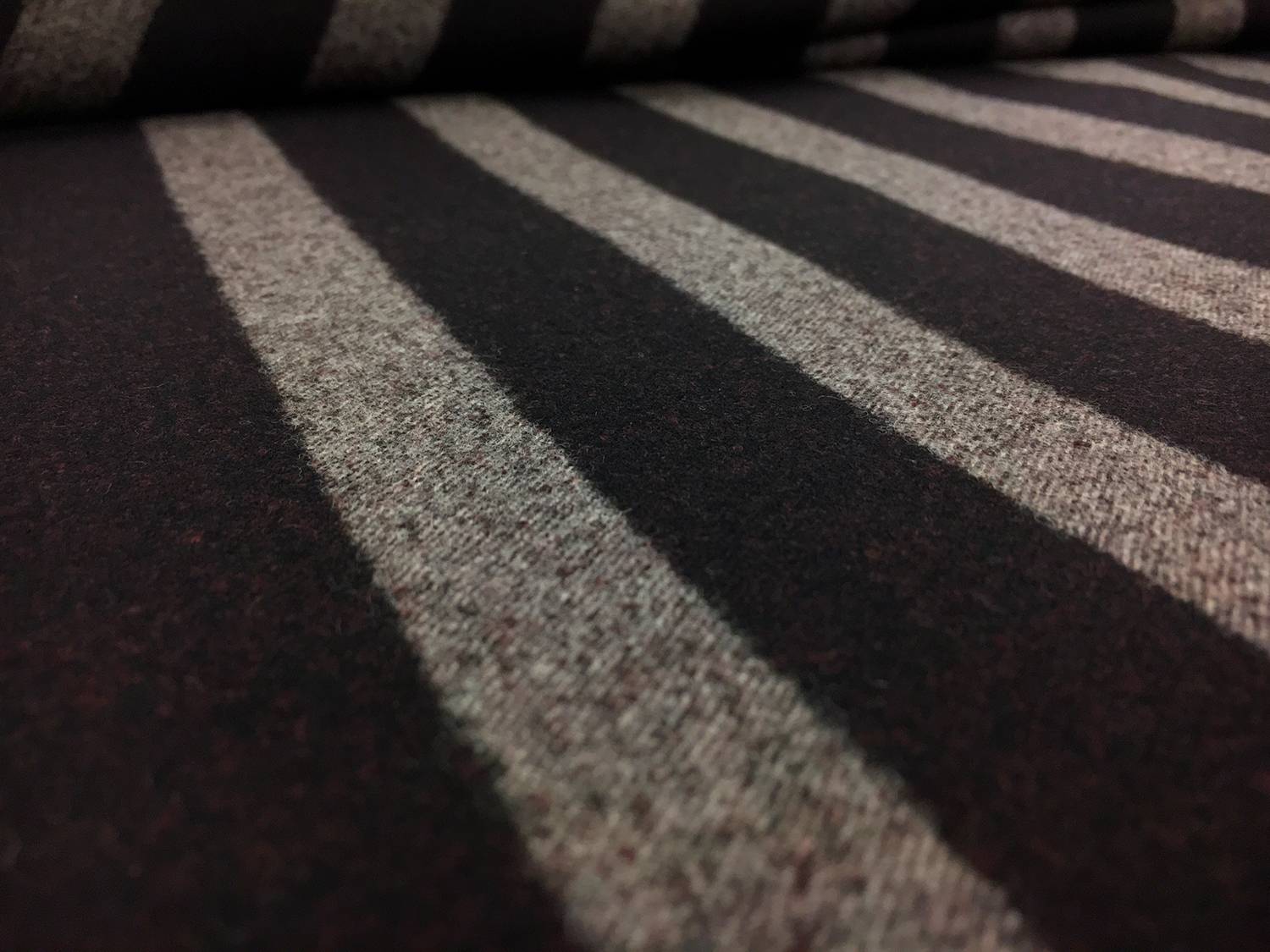Italian Stretch Wool Blend Flannel Stripe in Maroon 2