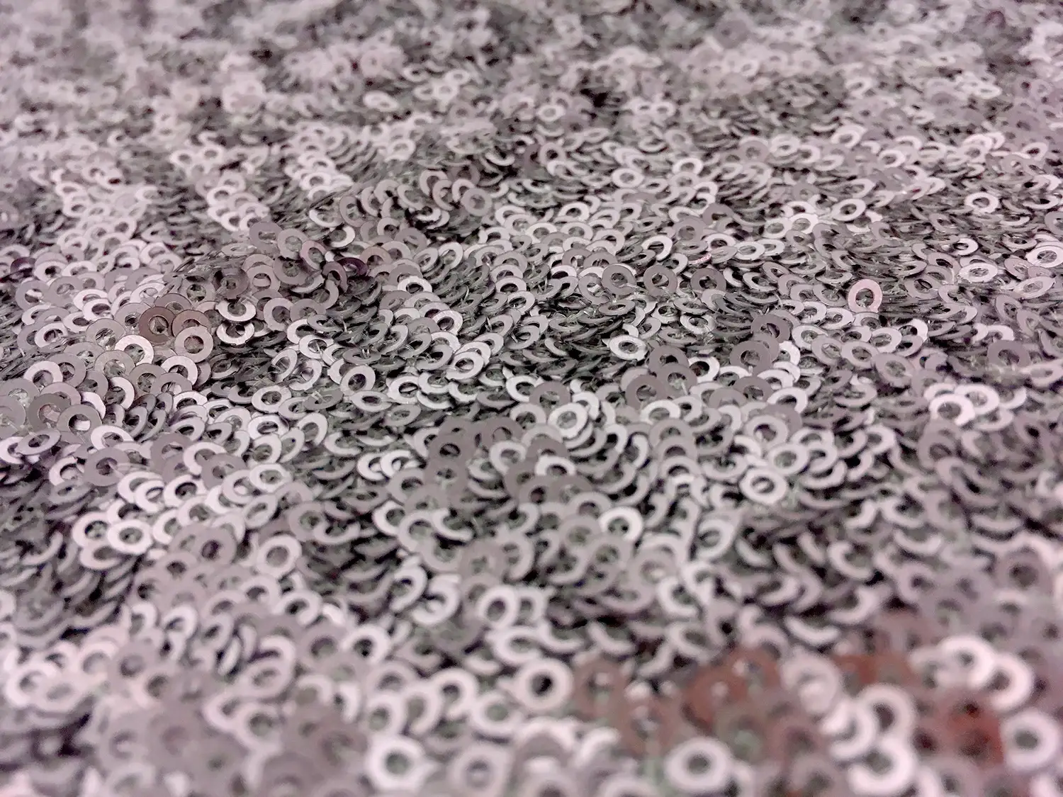 Mini Sequins on Stretch Tulle in "New" Pewter0