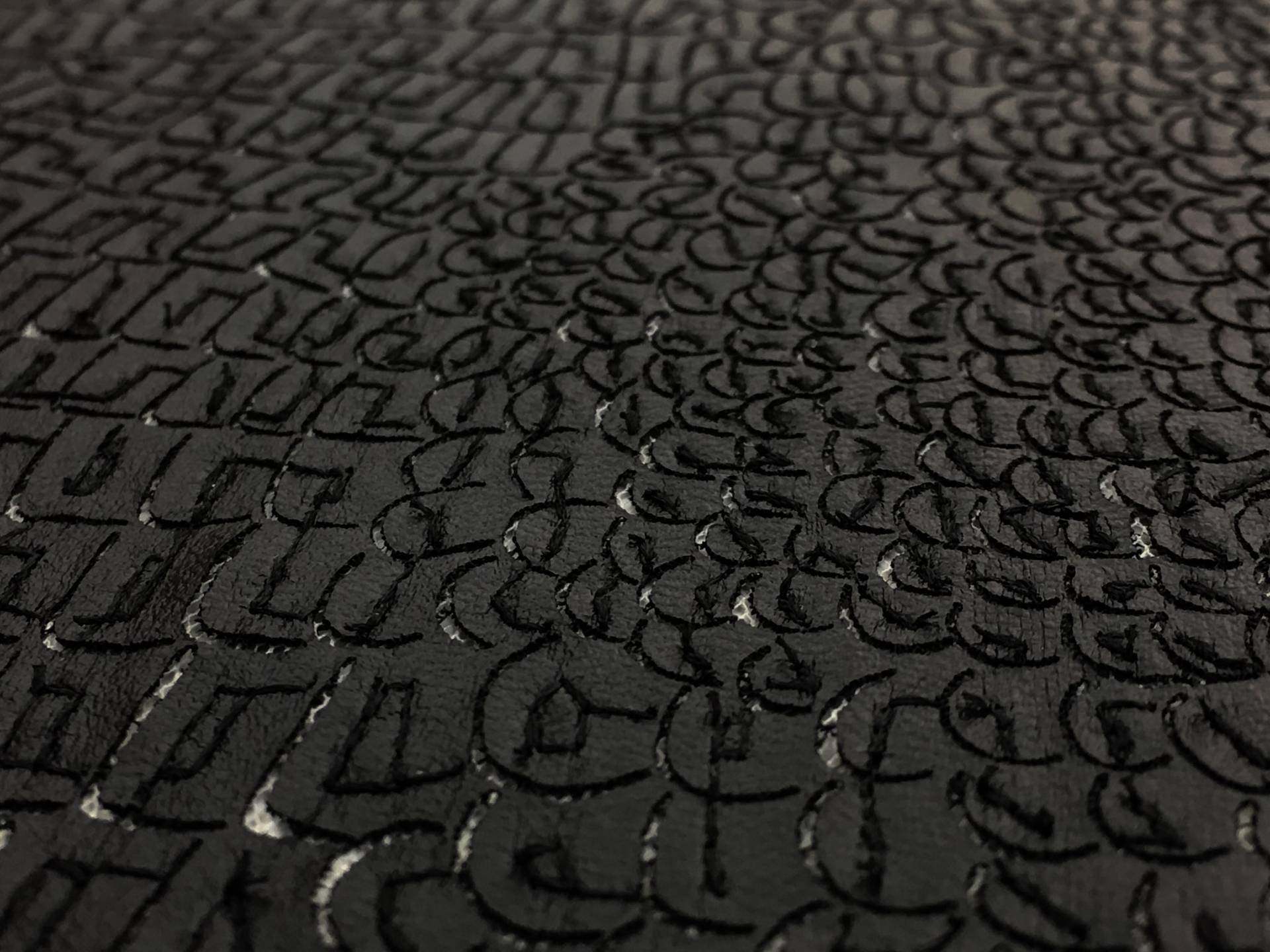 Embroidered Pleather on Tulle0