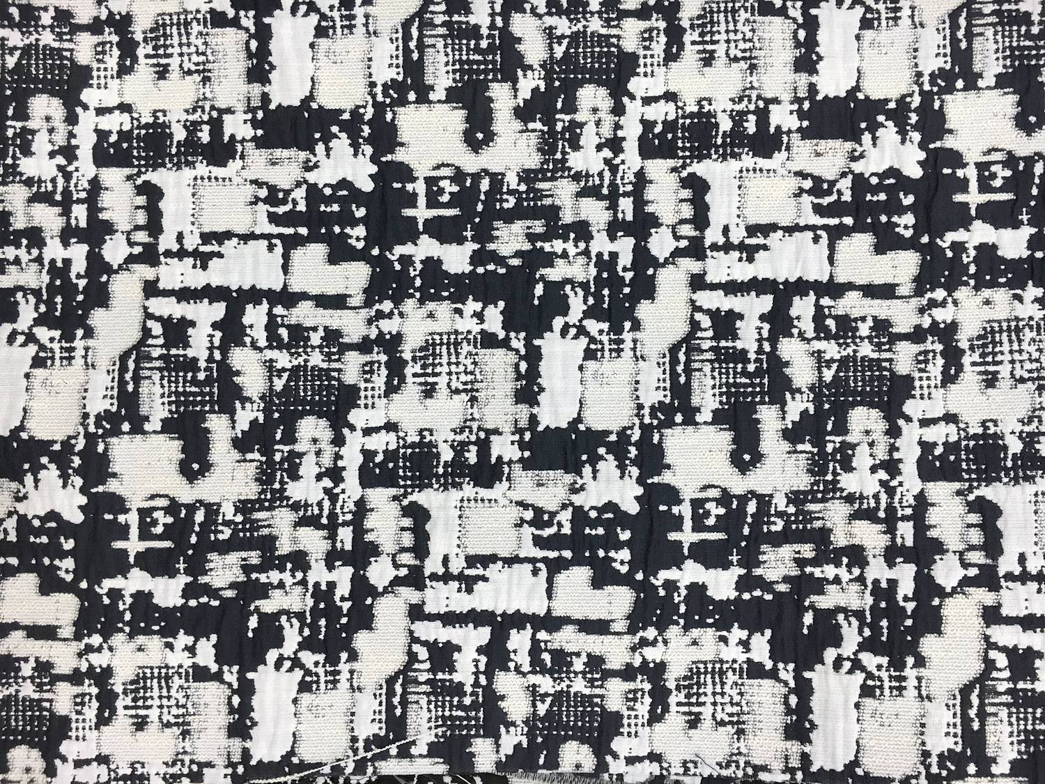 Abstract Geometric Brocade in Midnight Navy1