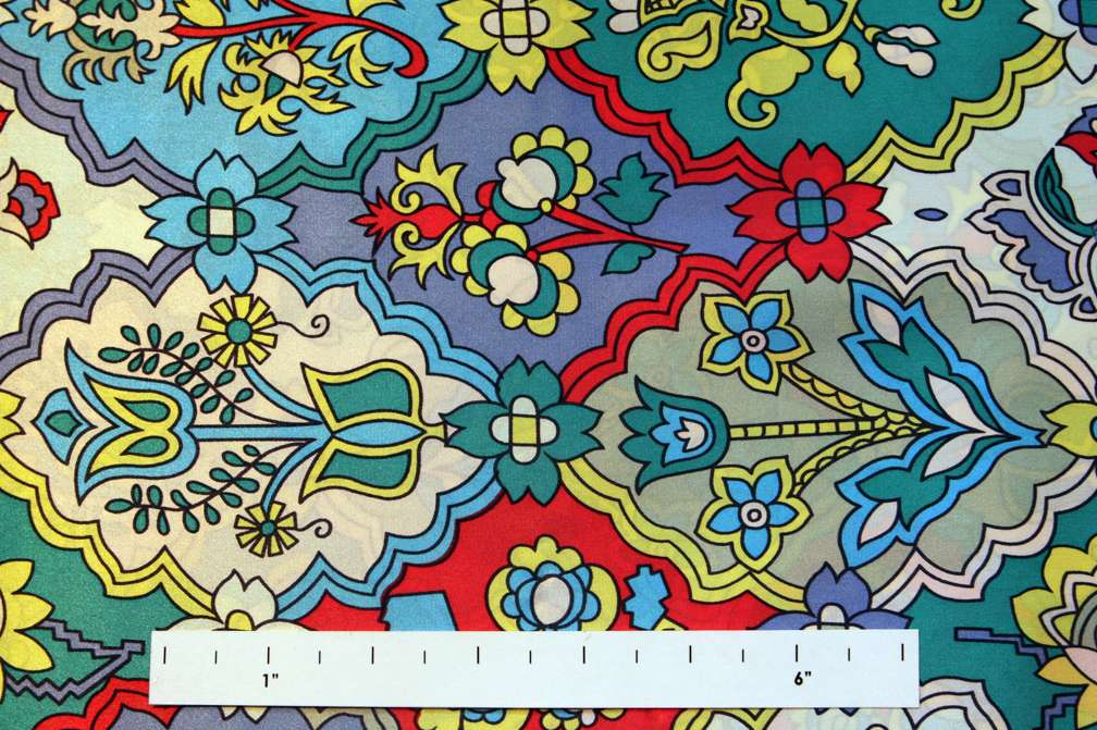 REDUCED Printed Silk Charmeuse0