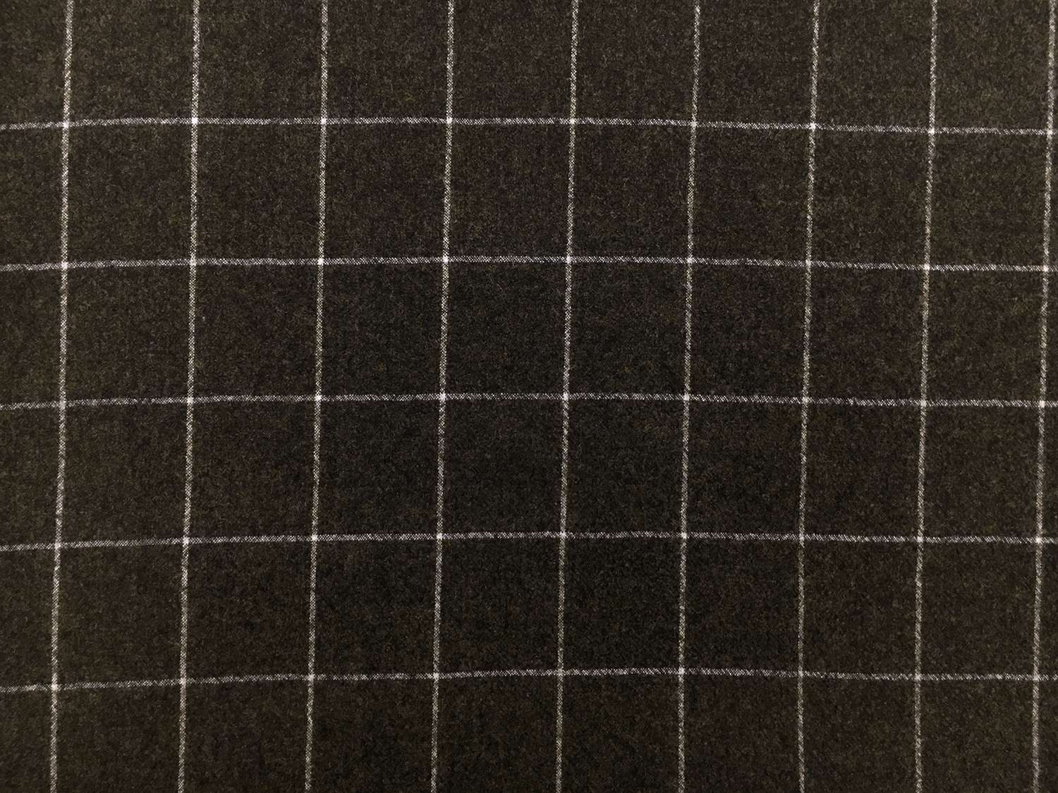 Italian Virgin Wool And Lycra Window Pane Flannel in Moss0