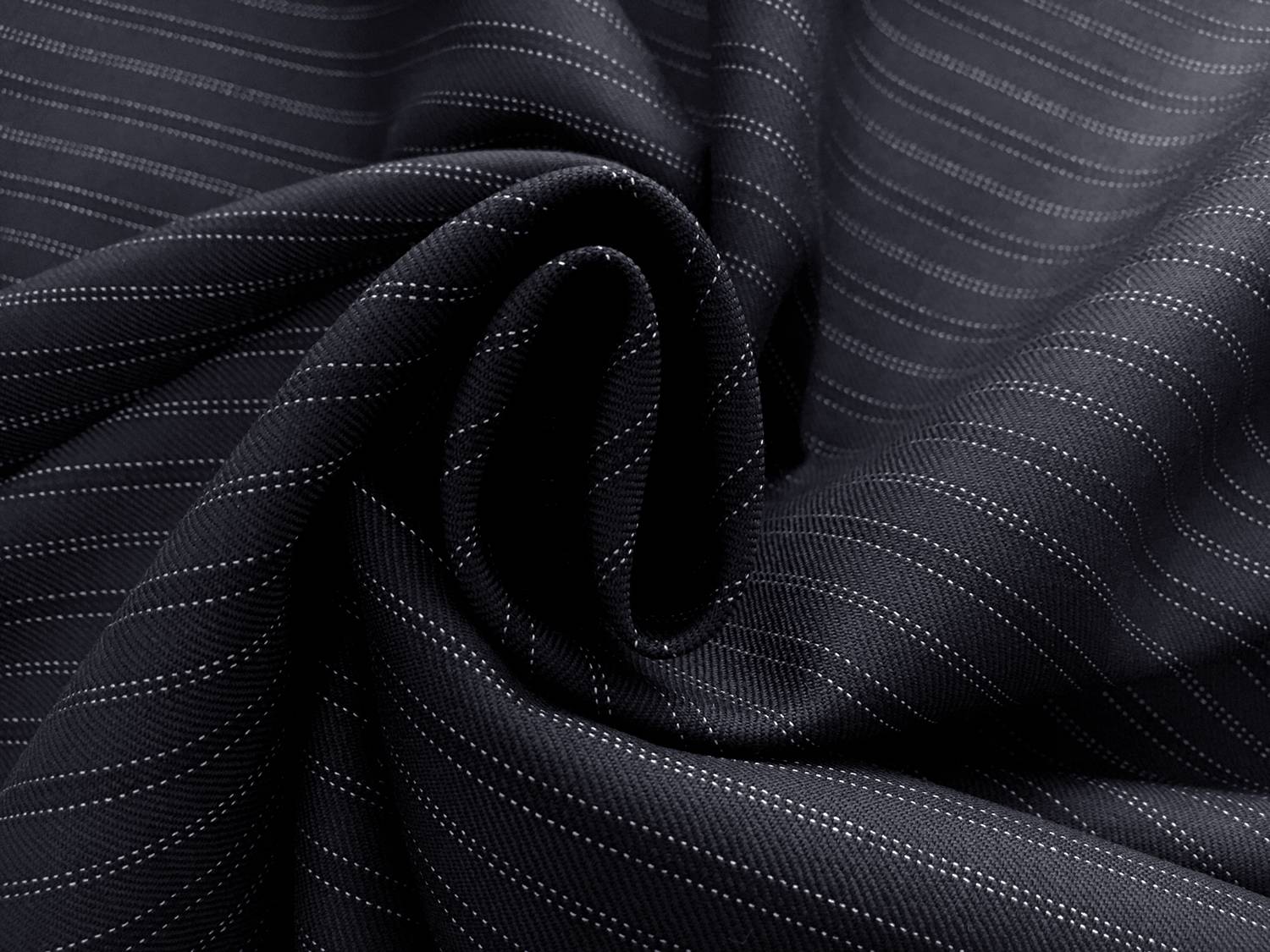 Italian Virgin Wool Tasmania Super 120s Morning Stripe in Navy1
