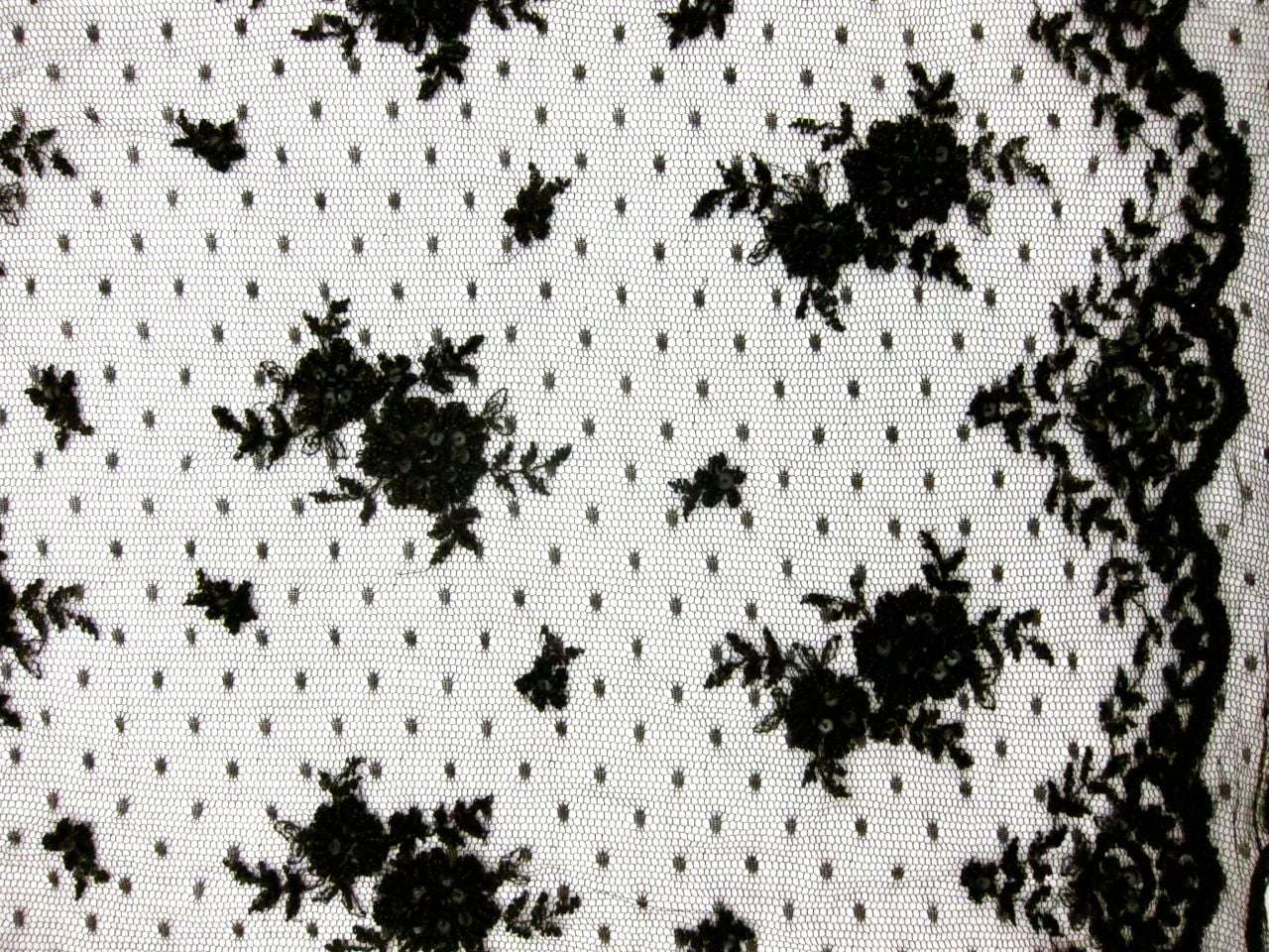 REDUCED Beaded and Embroidered Point D'Esprit0