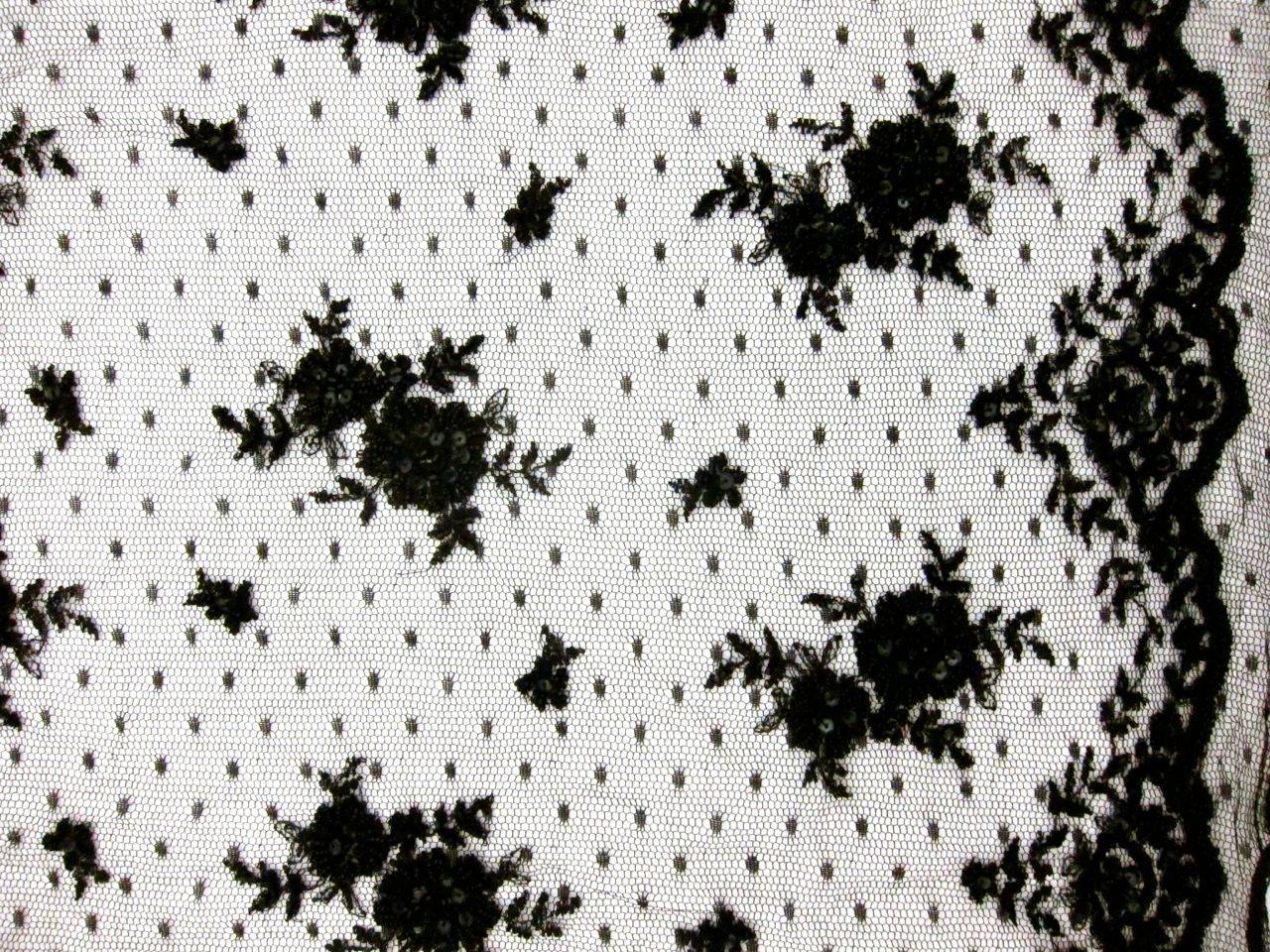 REDUCED Beaded and Embroidered Point D'Esprit0