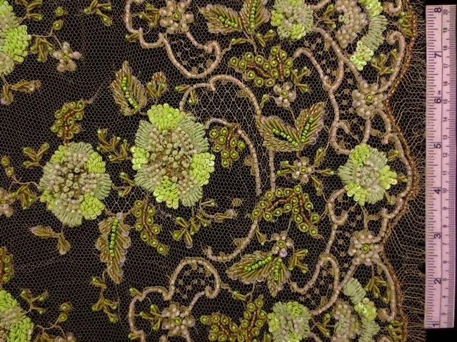 Beaded Metallic Chantilly Lace0