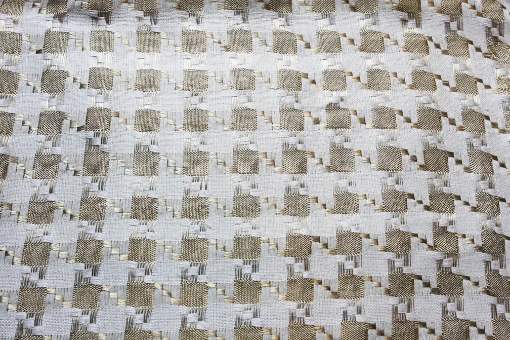 Metallic Cotton in Ivory and Gold0
