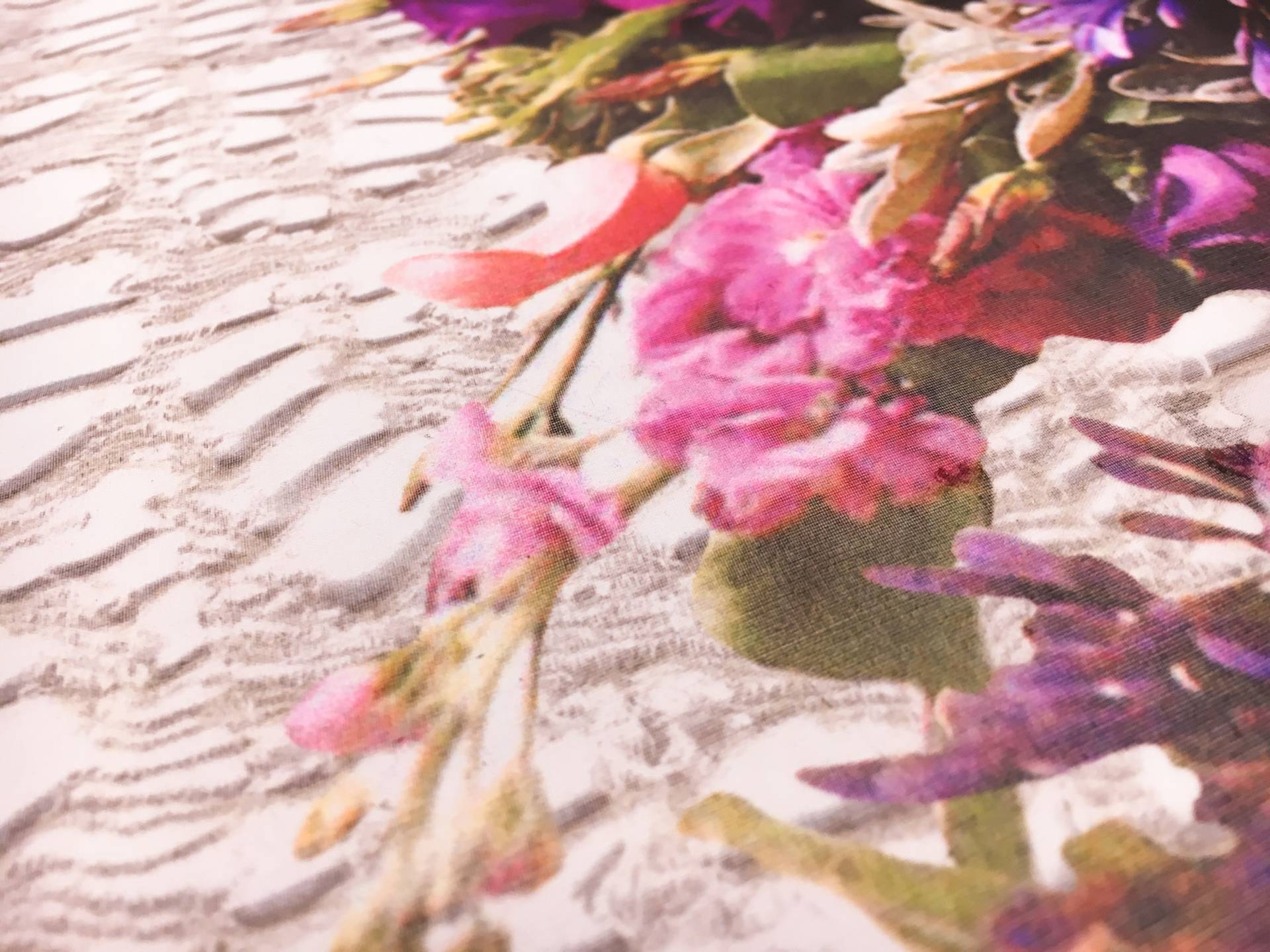 Printed Silk Organza with Floral Bouquets2