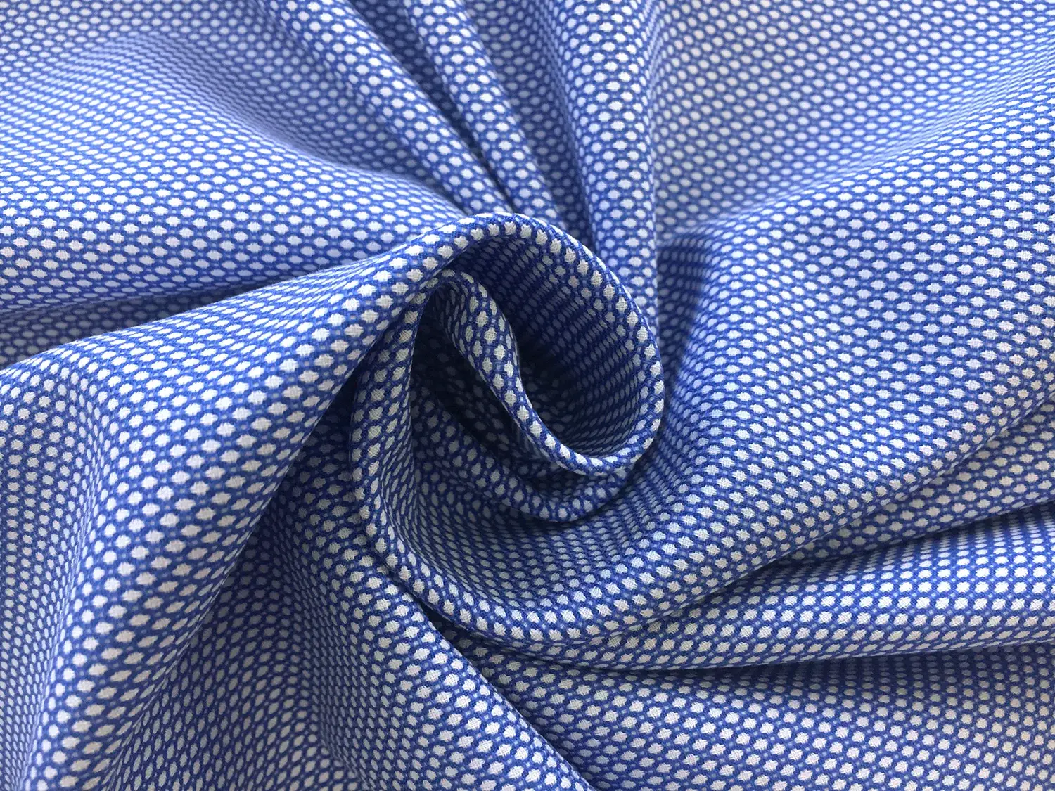 Italian Cotton Birdseye Dobby Shirting in Blue1