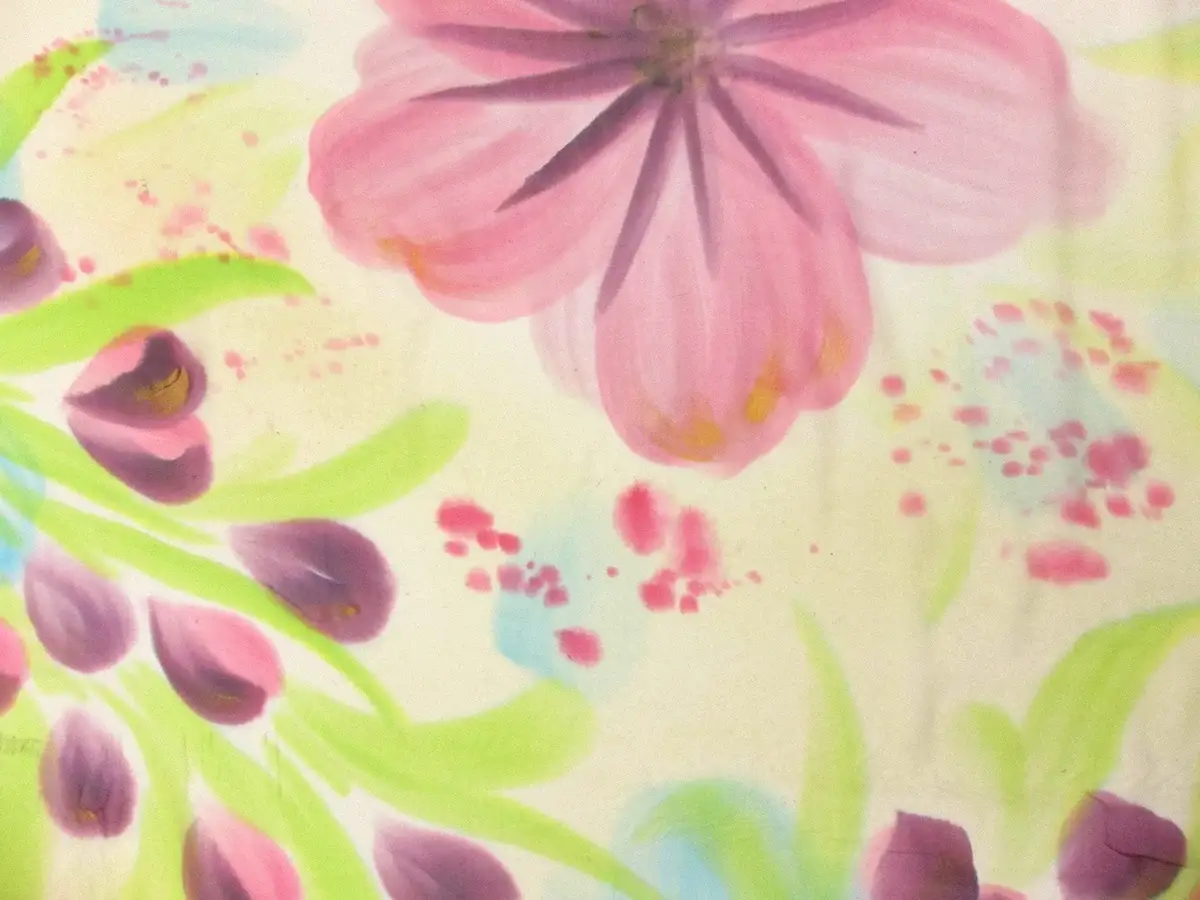 Hand Painted Silk Chiffon0