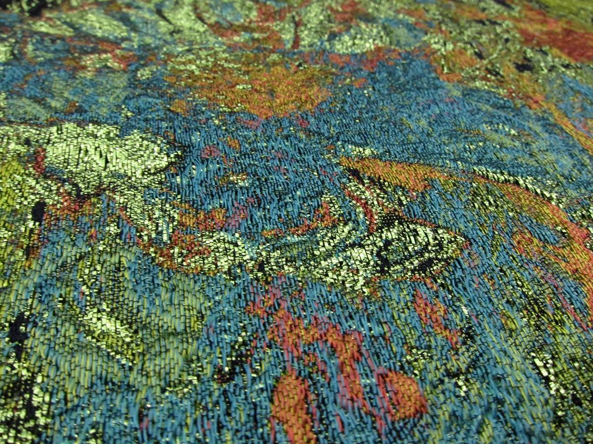 Metallic Silk Blend Organza Cloqué2