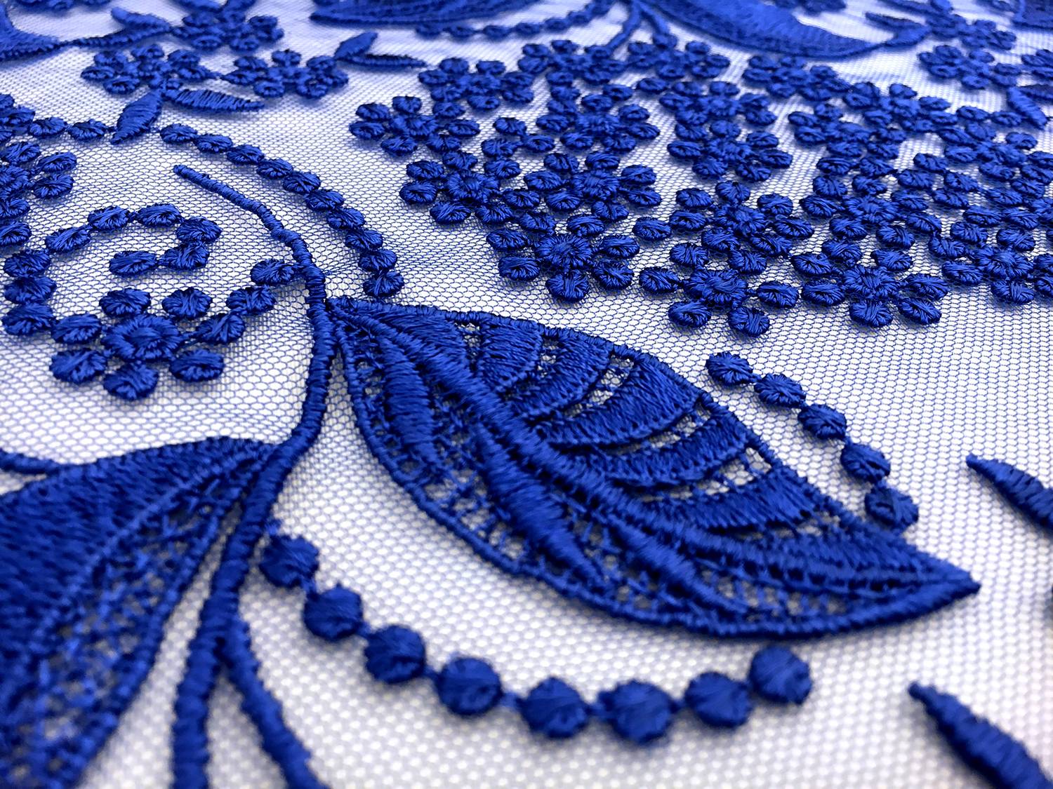 Embroidered Tulle with Leaves 2