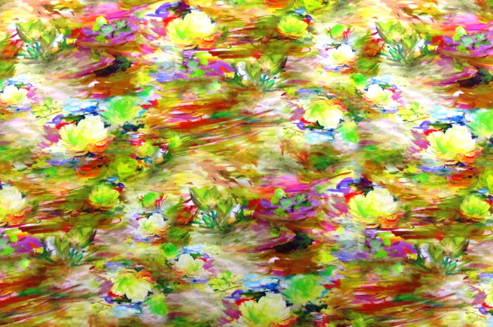 Printed Silk Charmeuse0