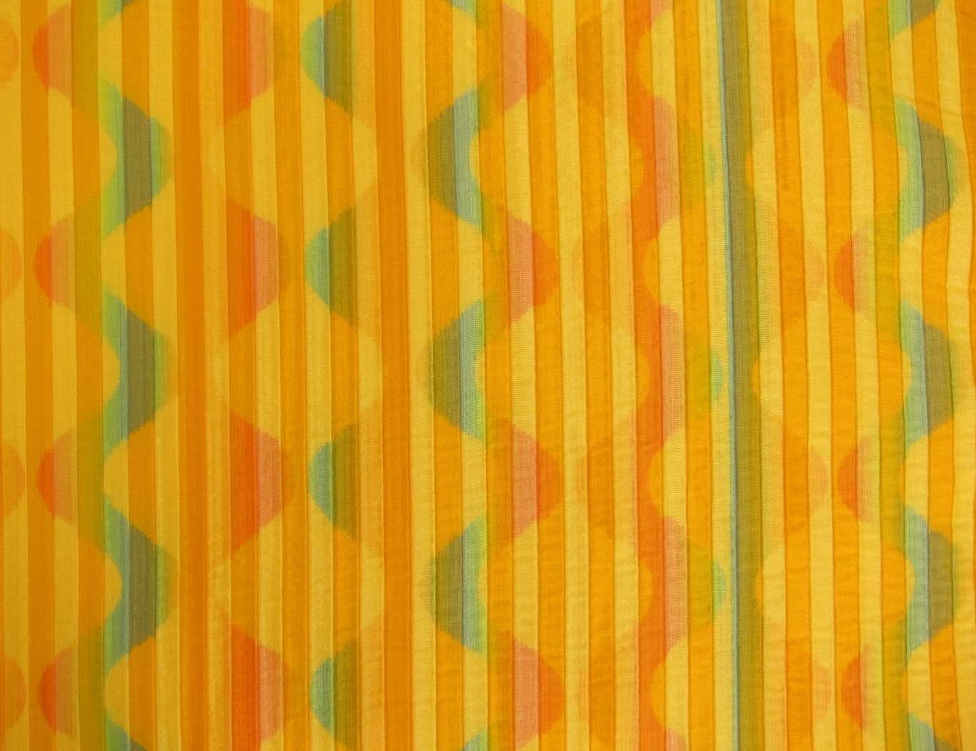 Silk Brocade with Multi-Color Wave Pattern