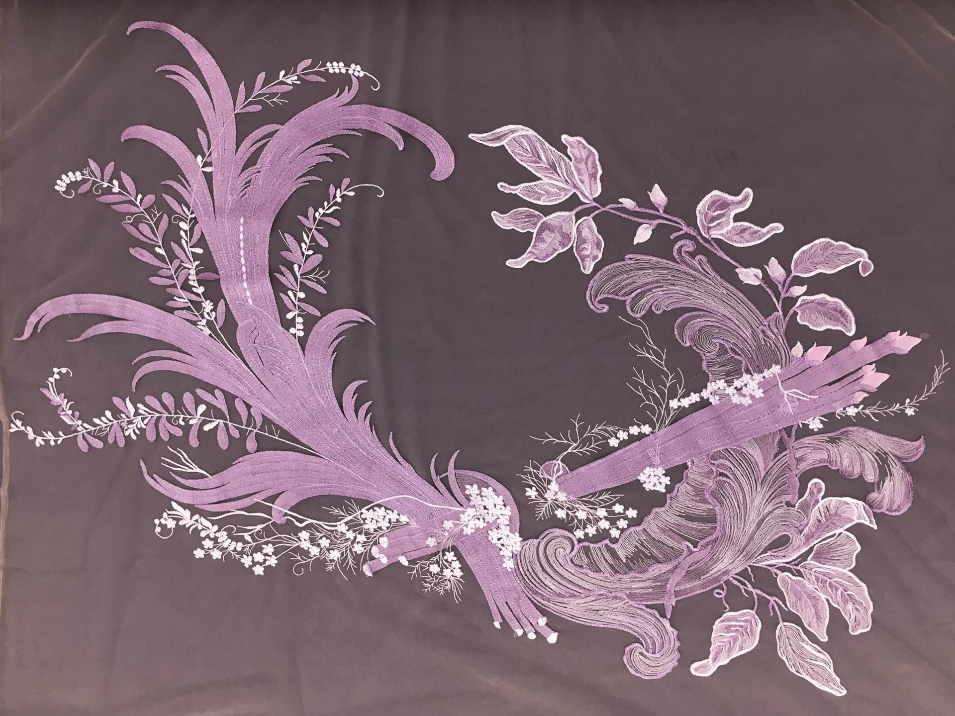 Metallic Embroidered Tulle Panel0
