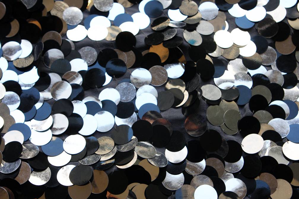 Paillettes on Silk Chiffon0