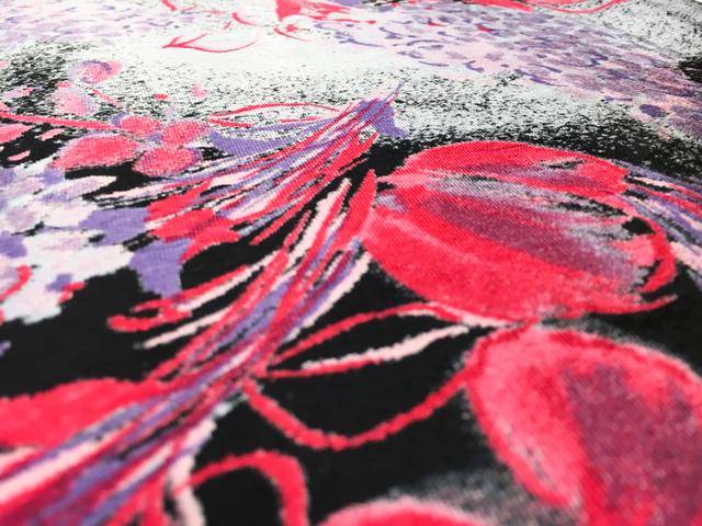 Printed Silk and Rayon Panné Velvet with Retro Floral Motifs2