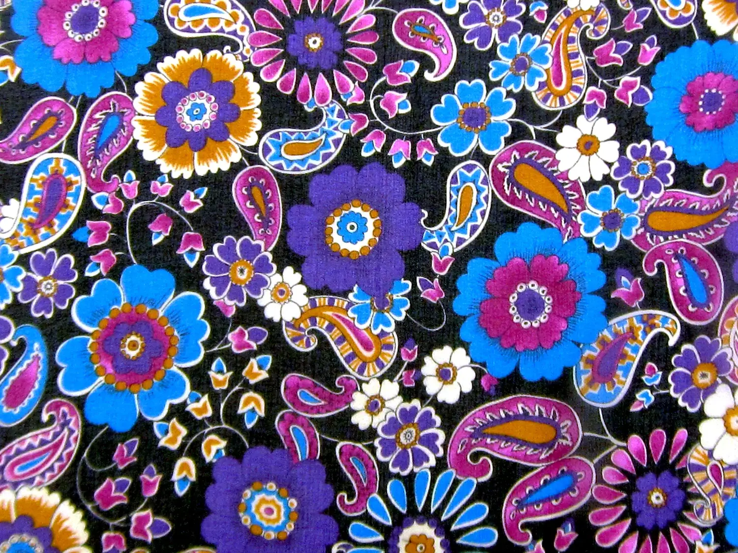 Printed Silk Chiffon with Vibrant Illustrated Florals0