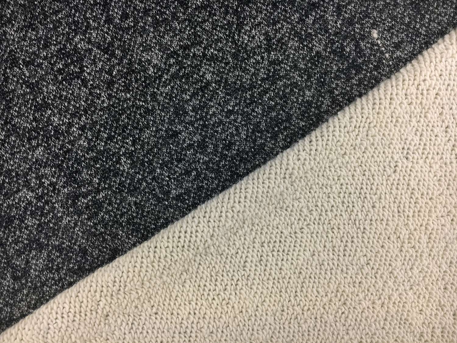 Large Loop Cotton French Terry Knit in Charcoal