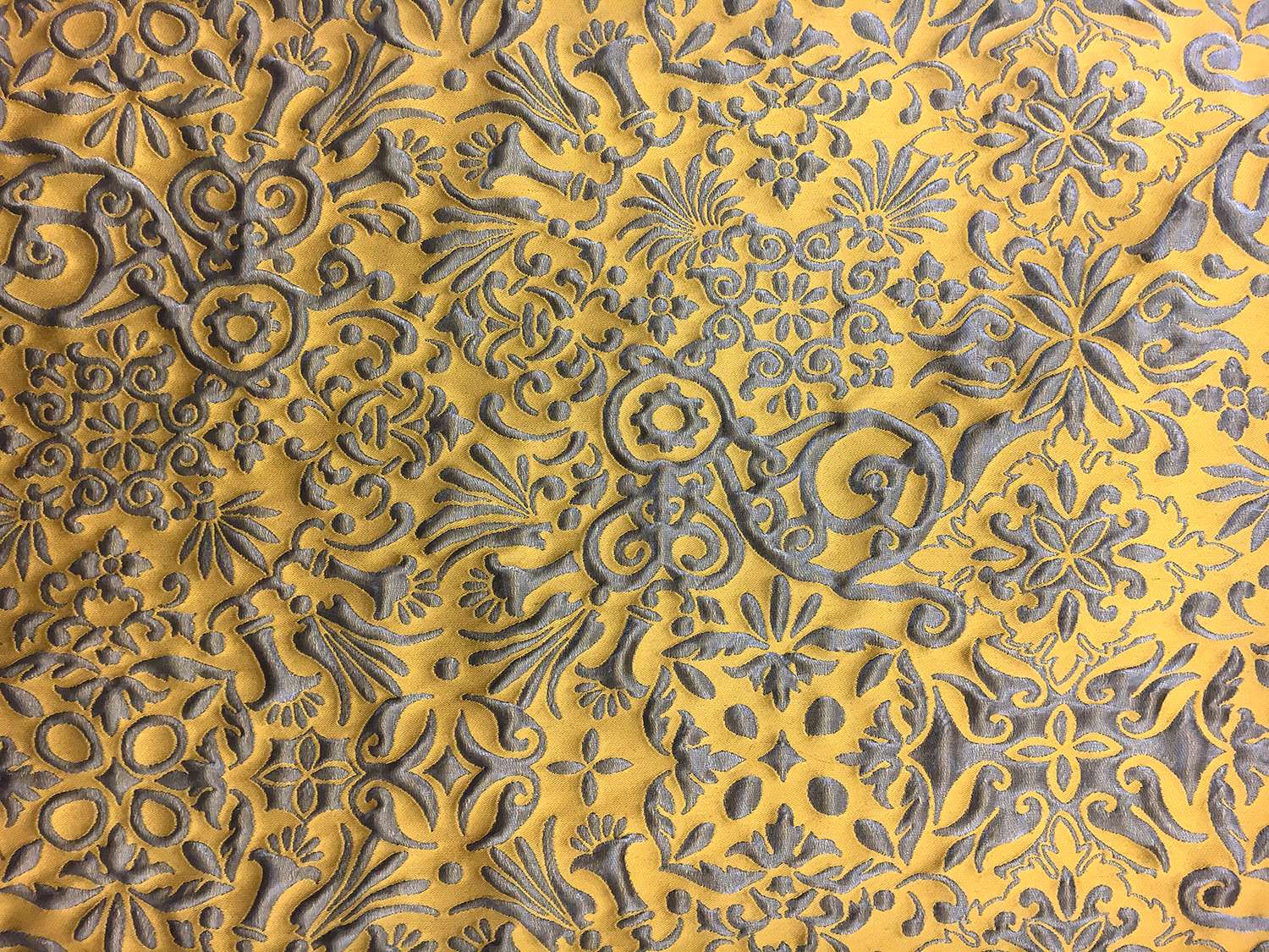 Silk and Poly Blend with Liquid Look Damask Patterns0