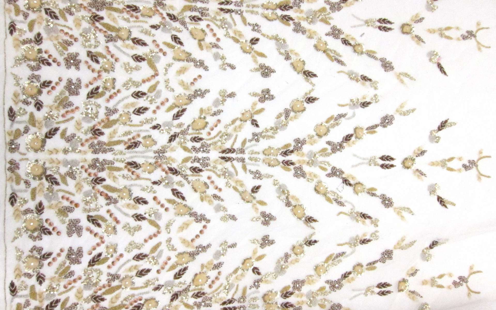 Beads and Sequins Embroidered on Tulle0