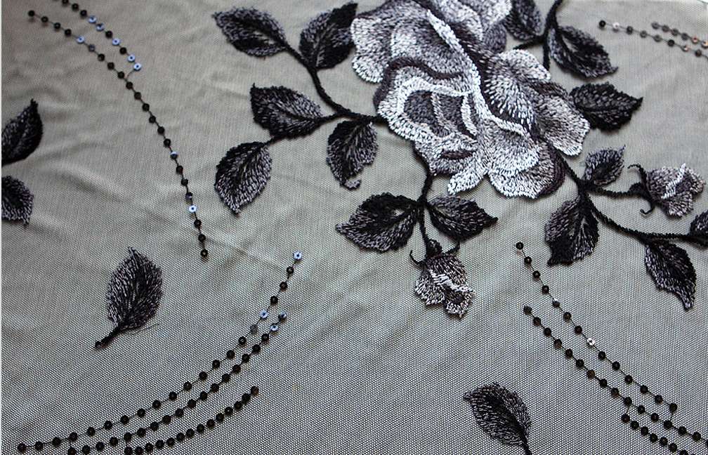 Embroidered Illusion with Sequins0