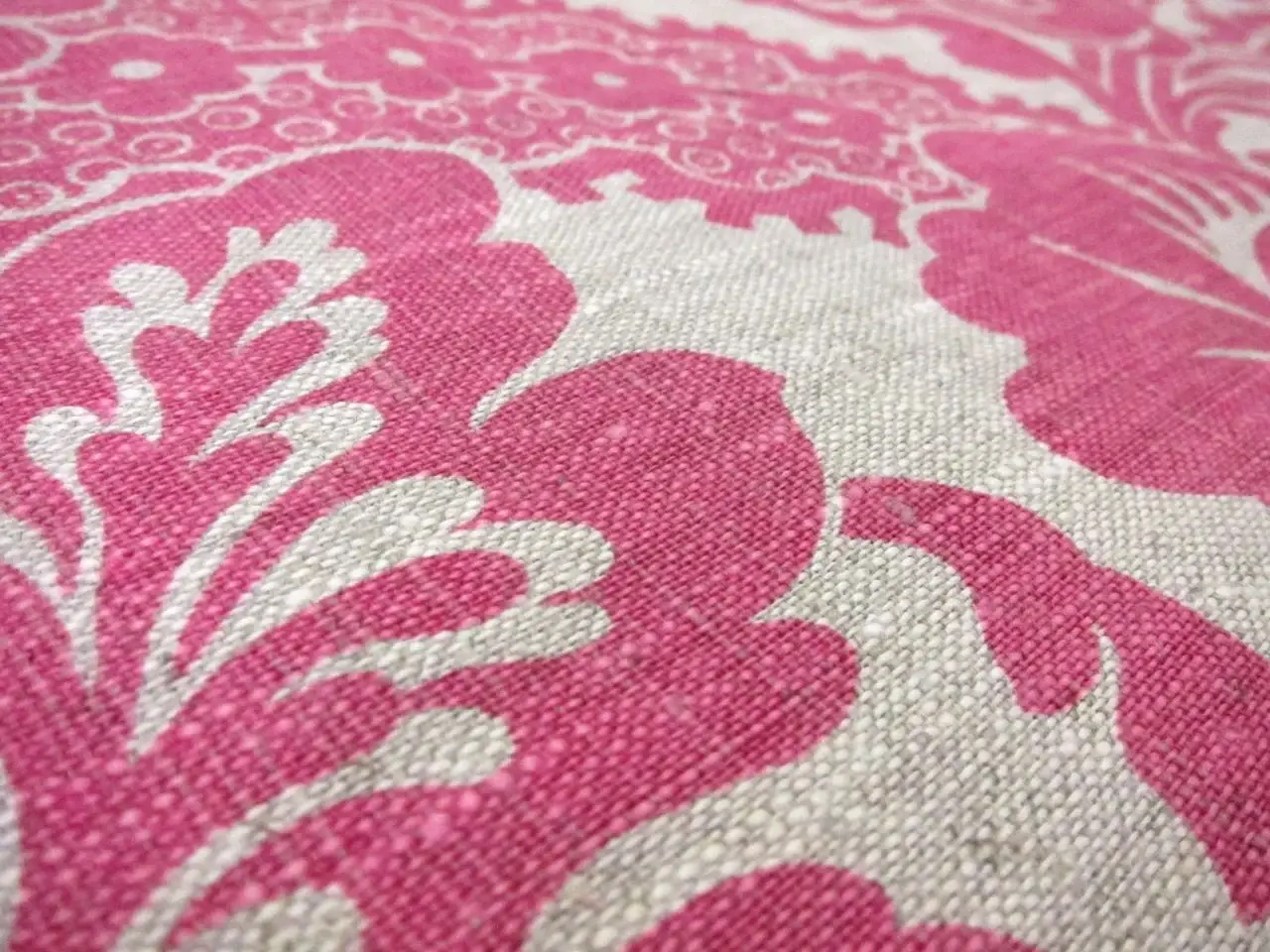 Linen Upholstery Floral Deco Print2