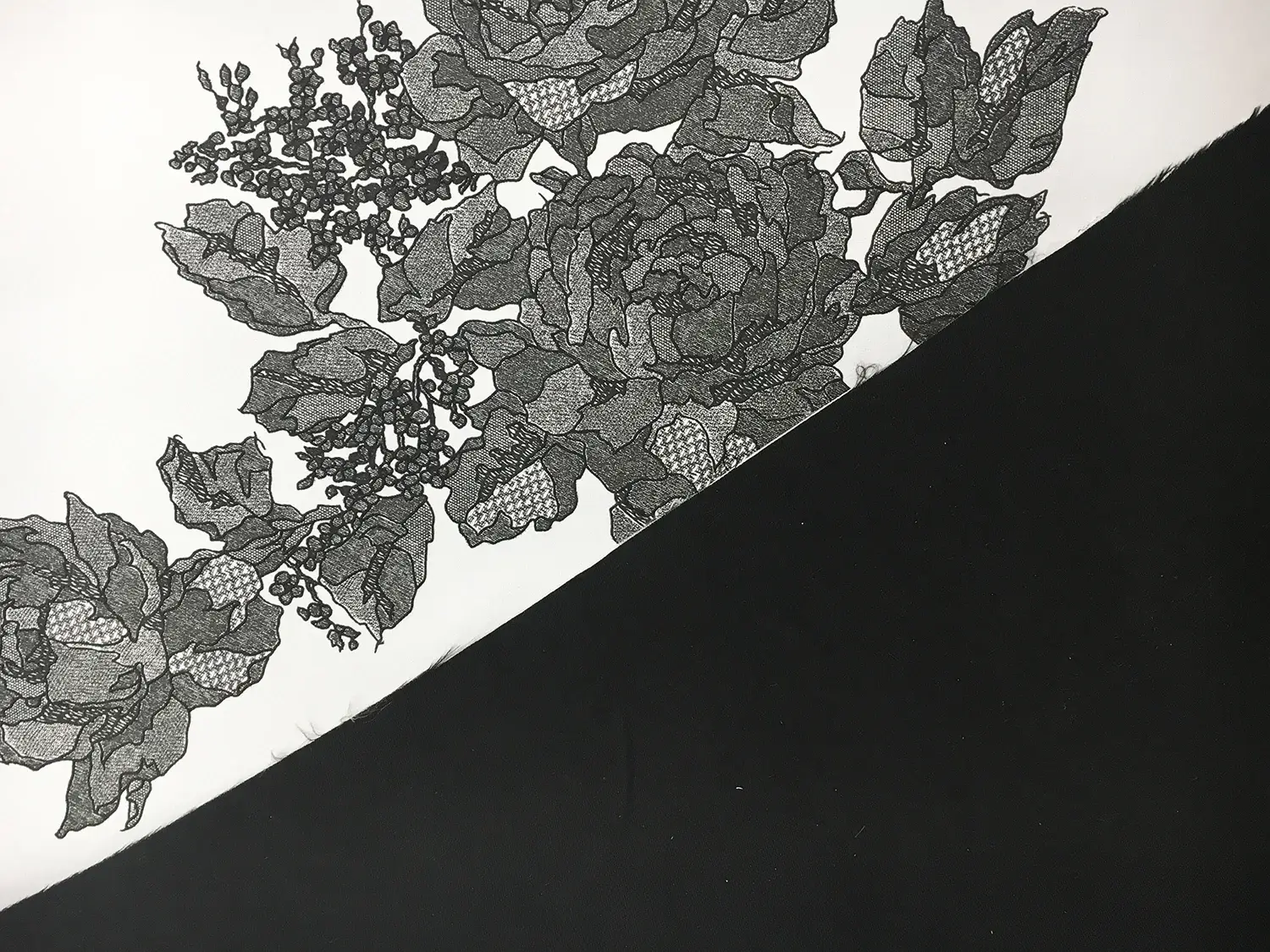Polyester Silk Blend Double Face Appliqued Zibelline0