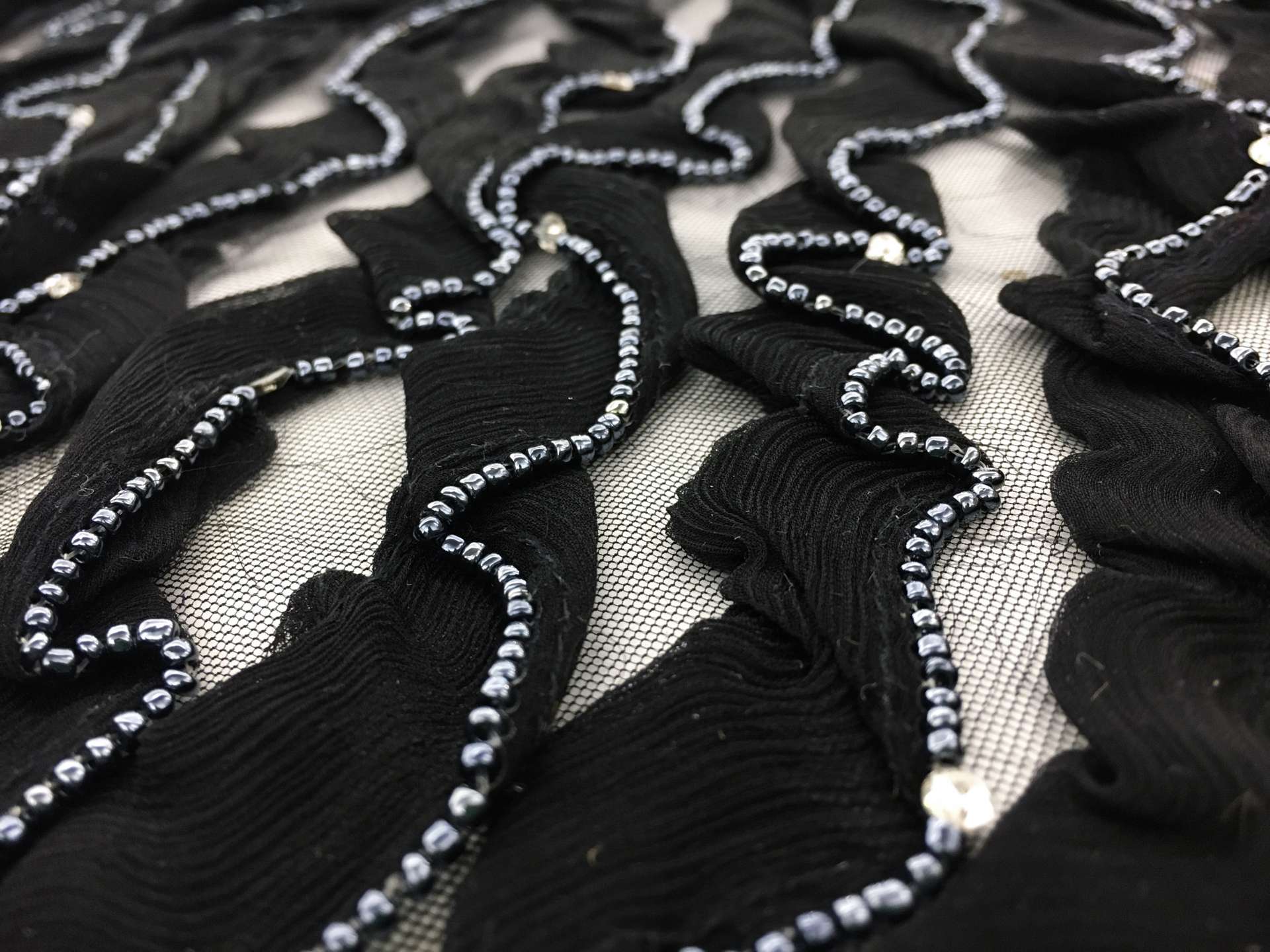 REDUCED Beaded Ruffles on Tulle0