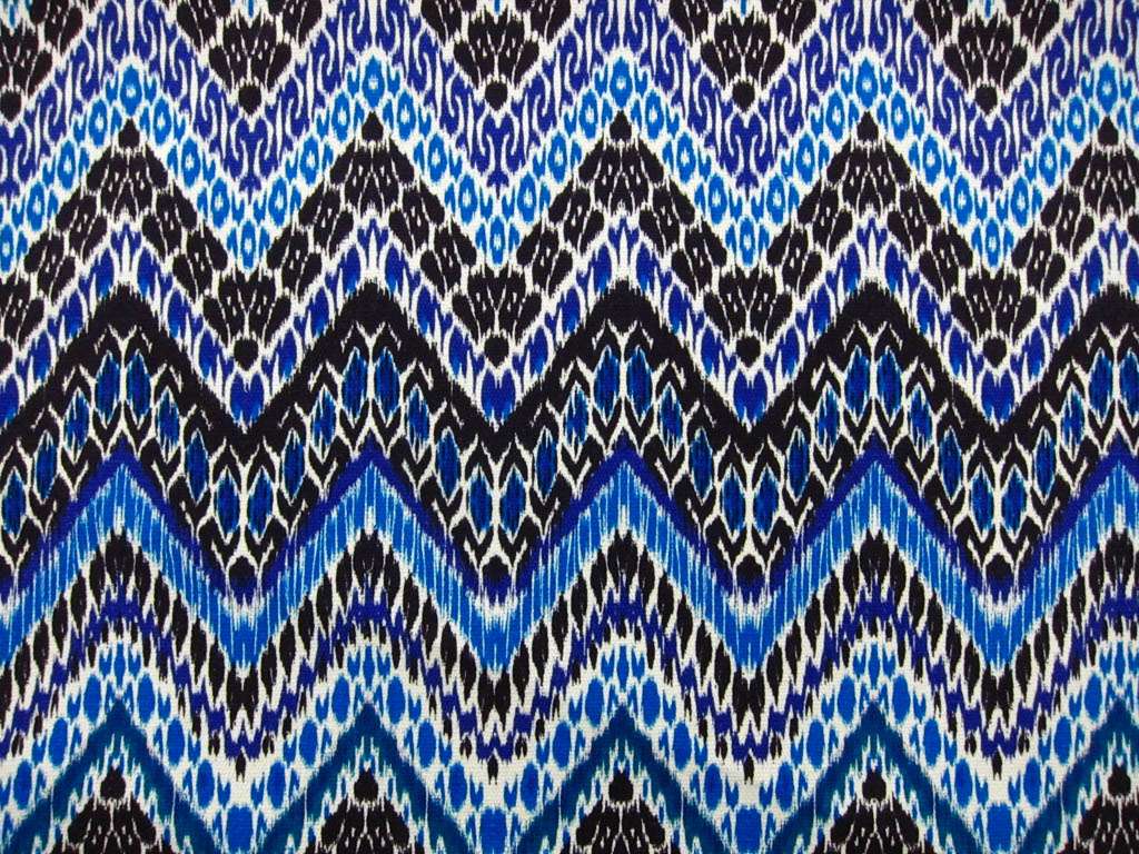 Linen Upholstery Multi Zig Zag Ikat Print