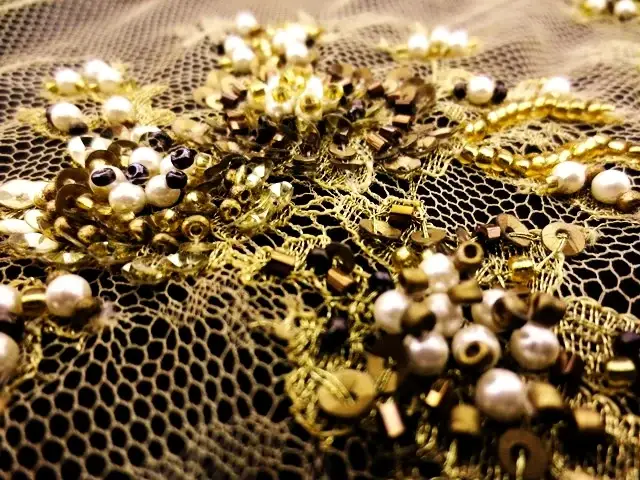 Beaded Metallic Chantilly Lace2