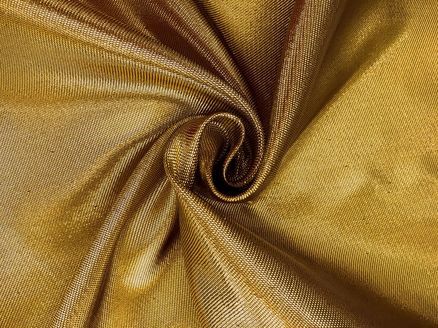 French Cotton Blend Metallic Twill in Dark Gold0